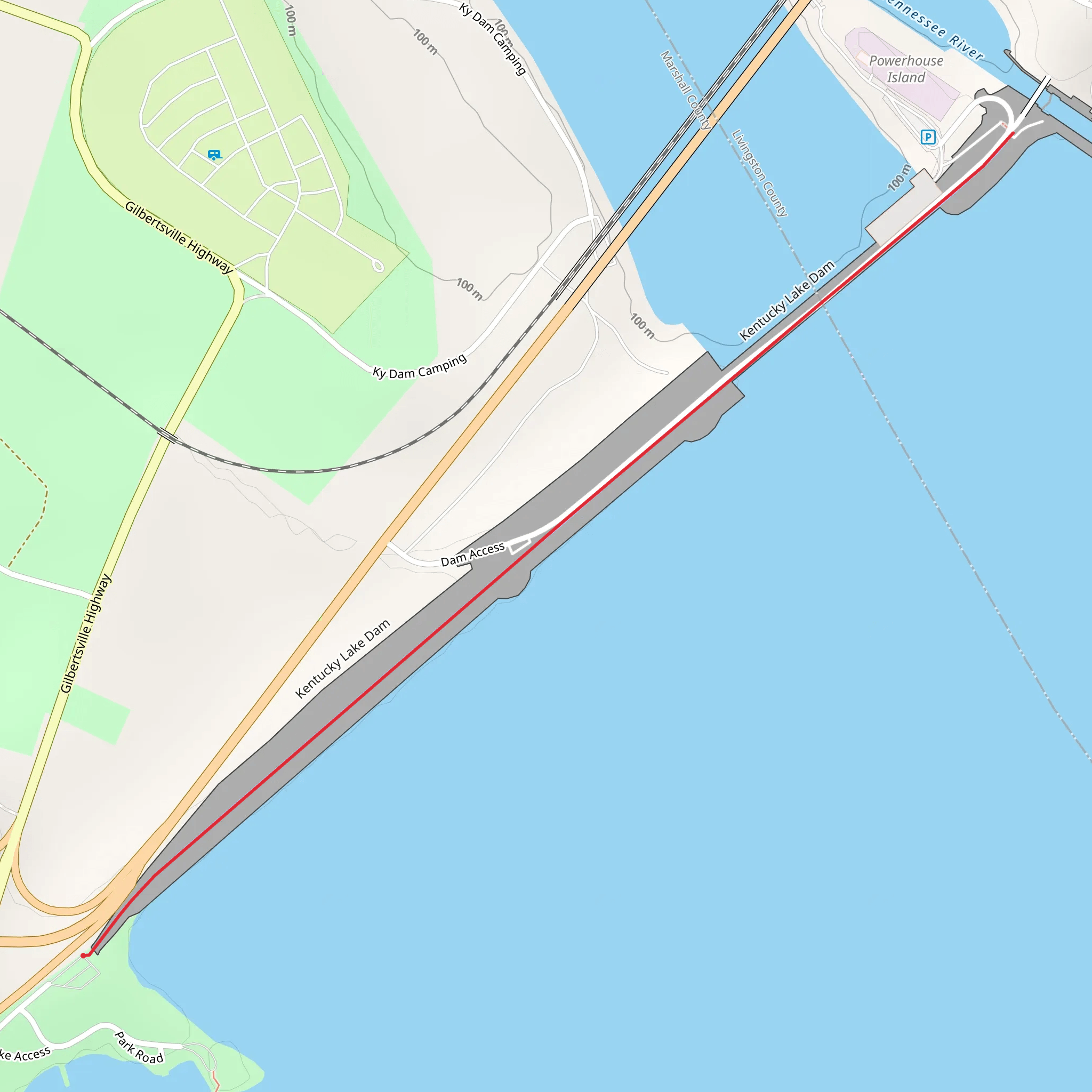 Tennessee River from New Beach Road mobile static map