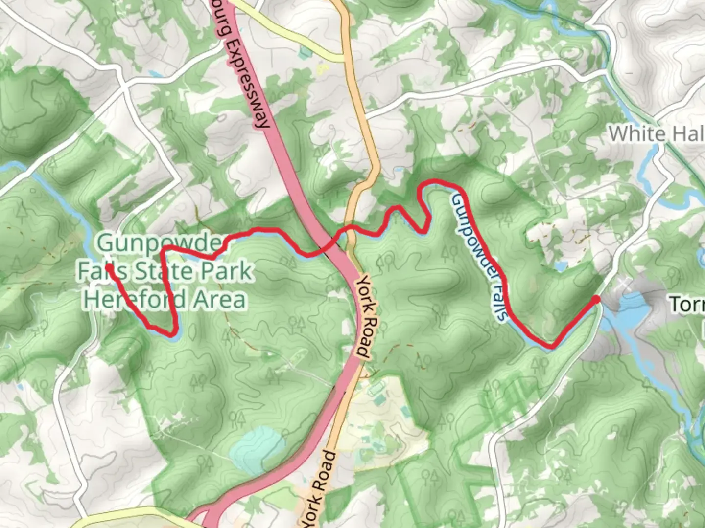 An image depicting the trail Gunpowder North Trail - Masemore Road and its surrounding area.