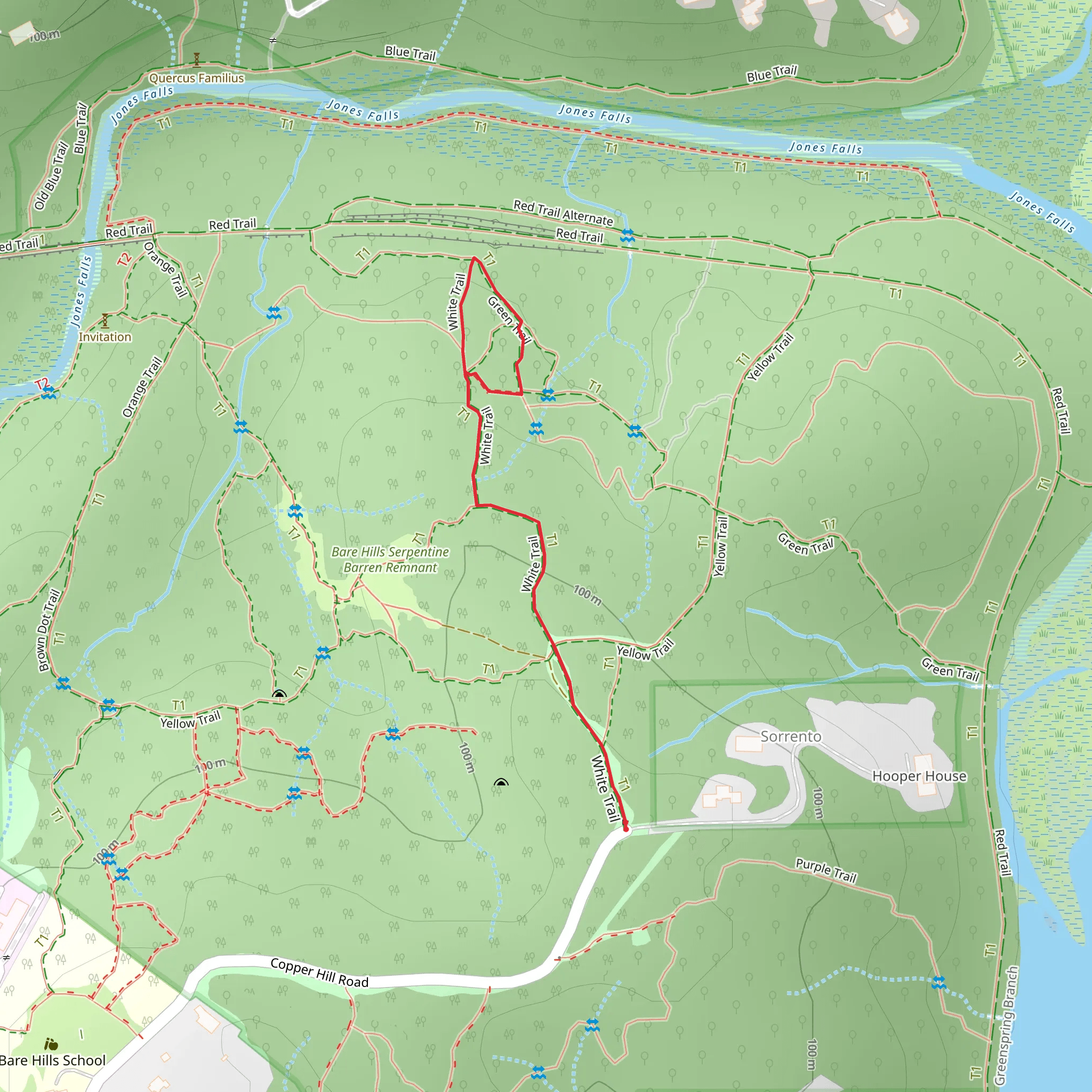 White Loop Trail mobile static map