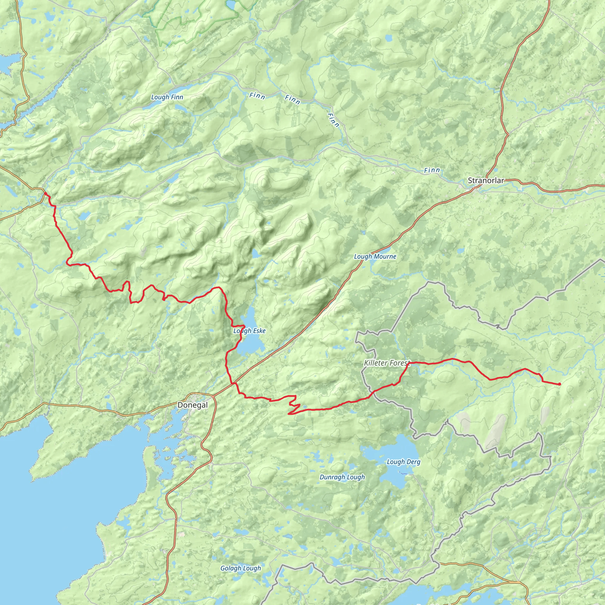 Glenties to Killeter mobile static map