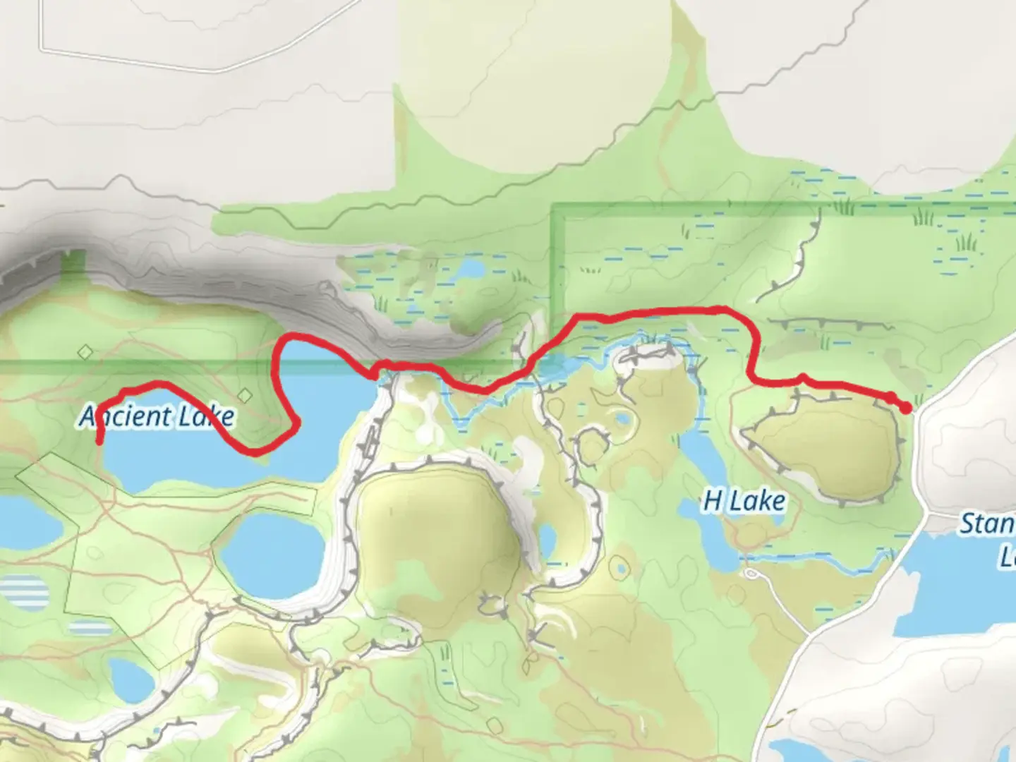 An image depicting the trail Ancient Lake Trail and its surrounding area.