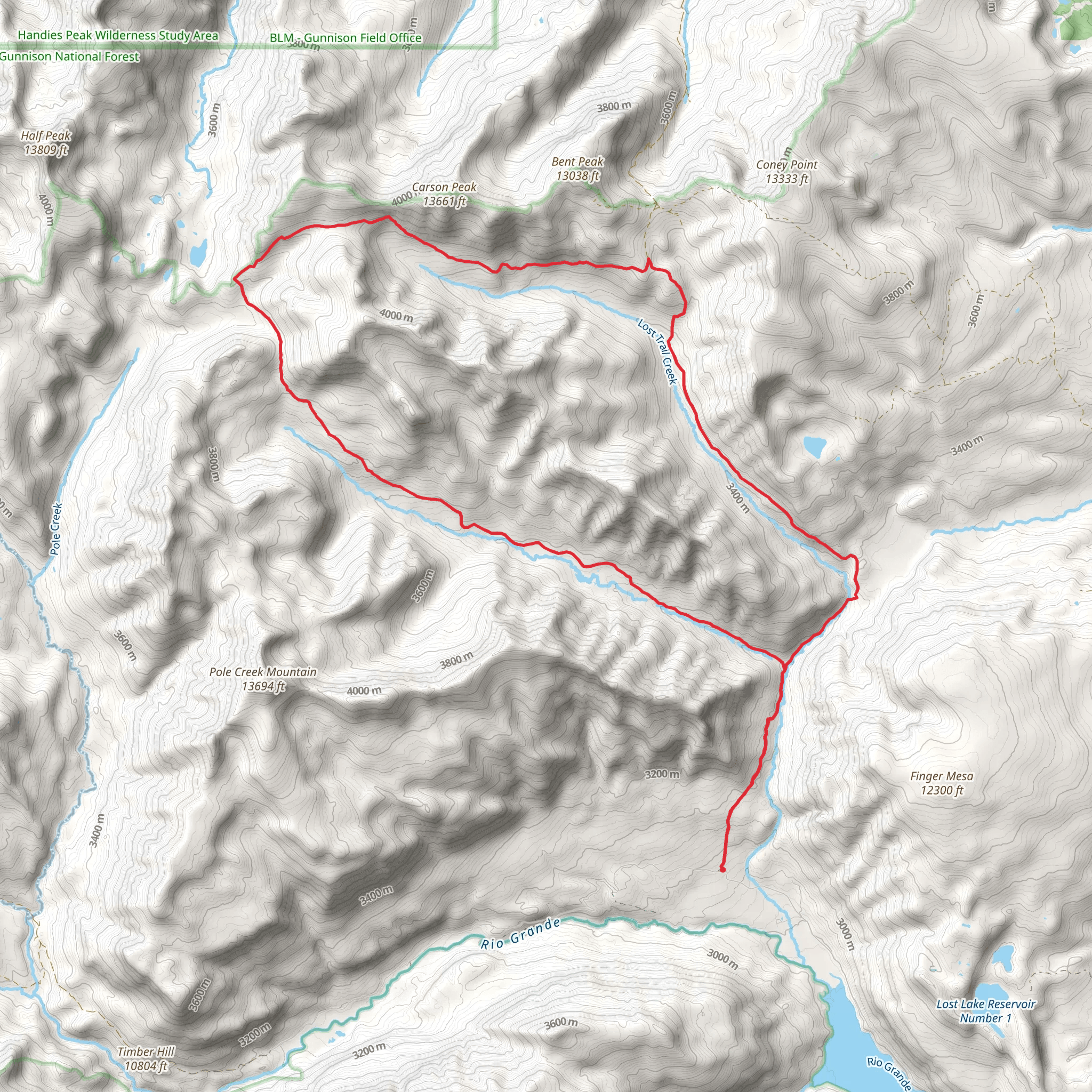 W Lost Creek, Lost Trail and CDT Loop mobile static map