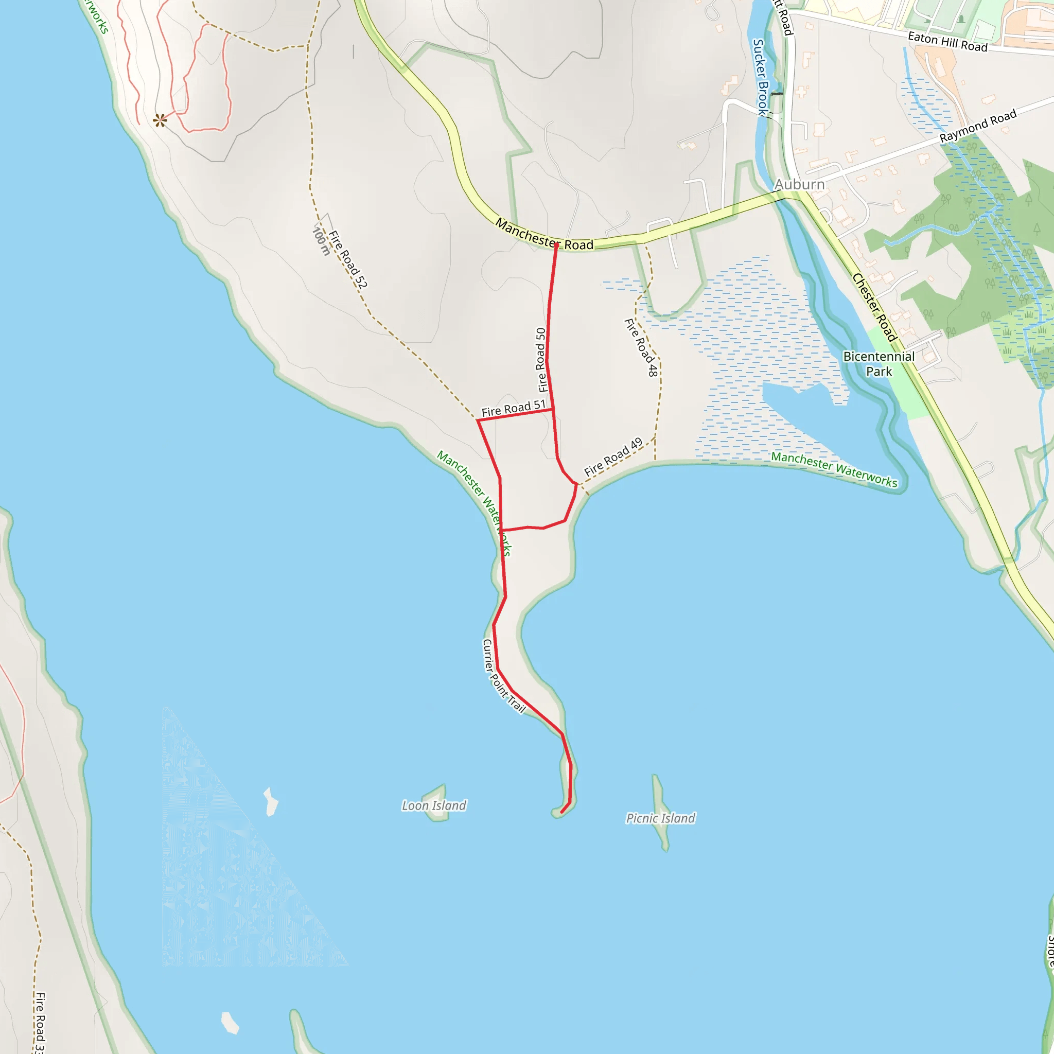 Currier Point Trail mobile static map