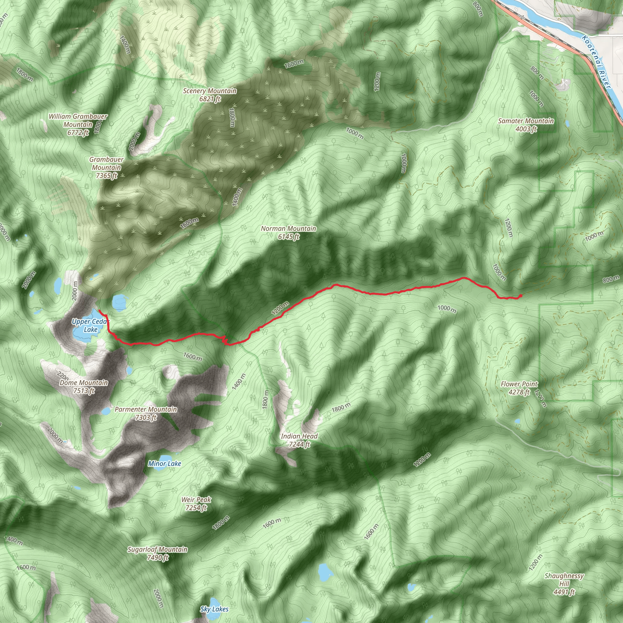 North Fork Parmenter via Parmenter Creek Trail mobile static map