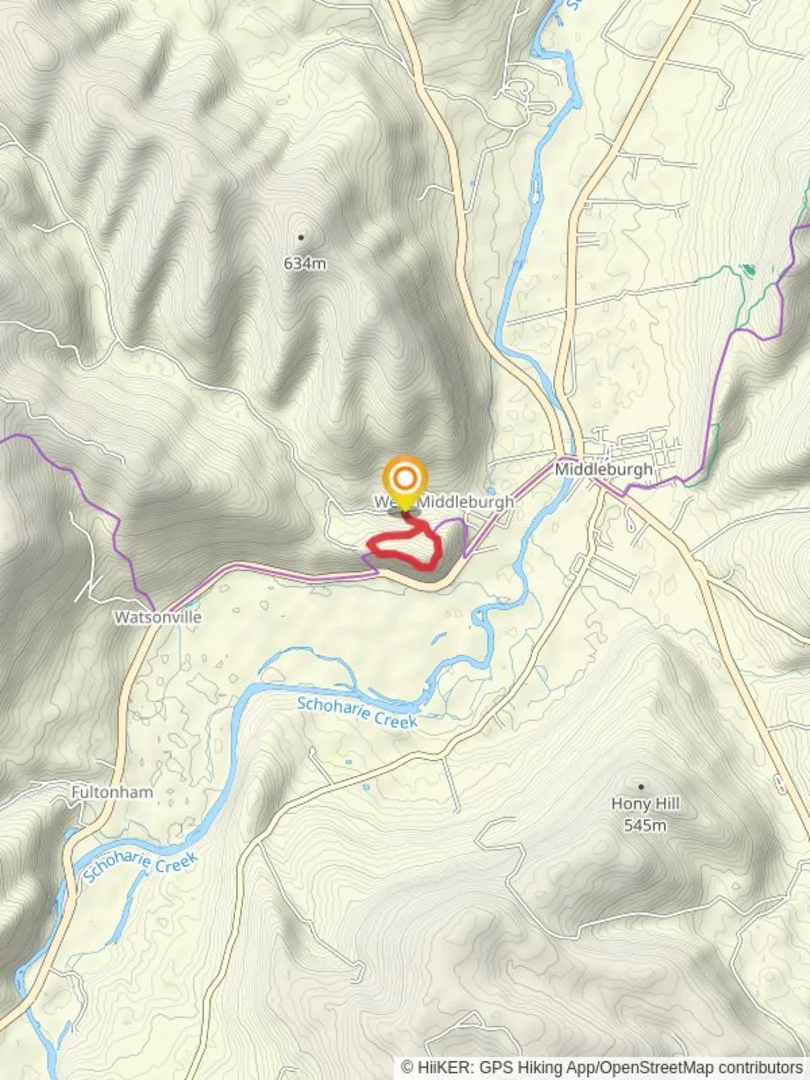 An image depicting the trail Vroman's Nose Loop via Entrance Trail and Long Path and its surrounding area.