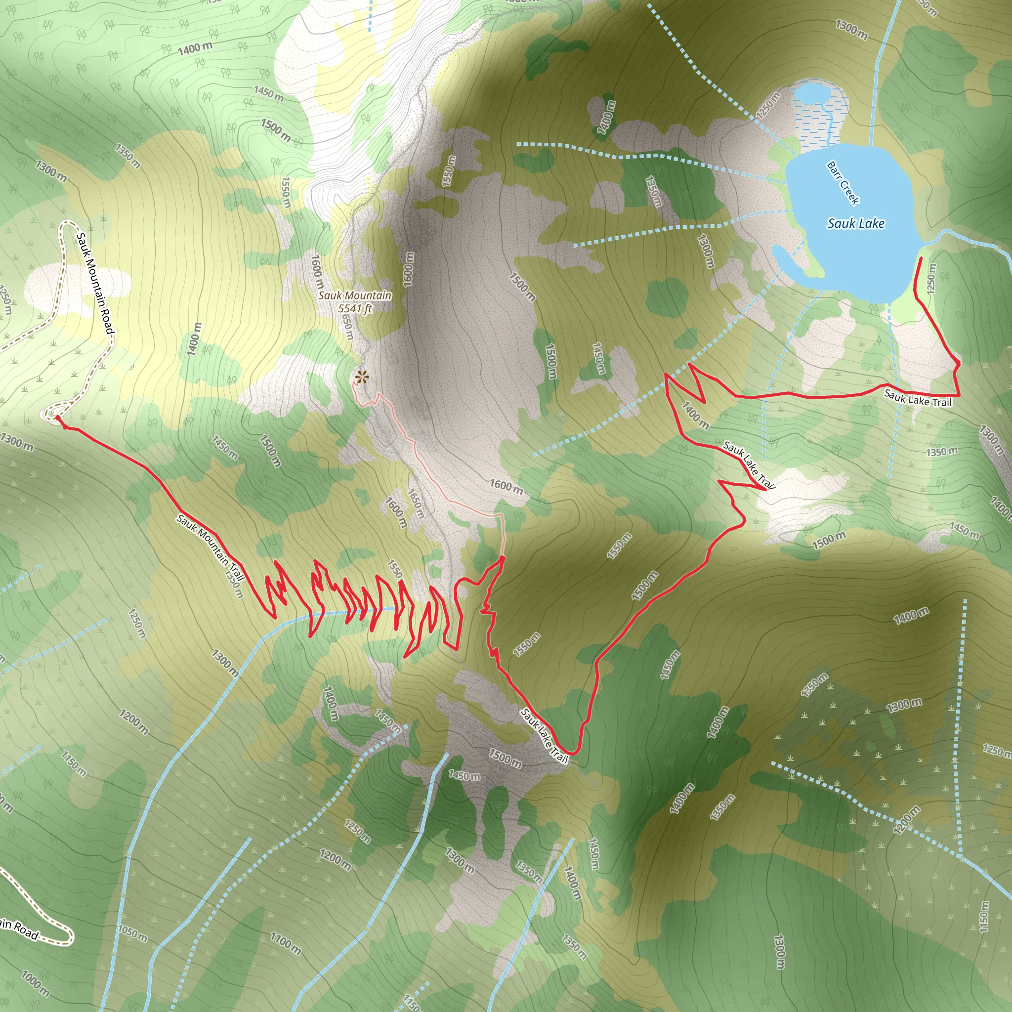 Sauk Lake Trail mobile static map