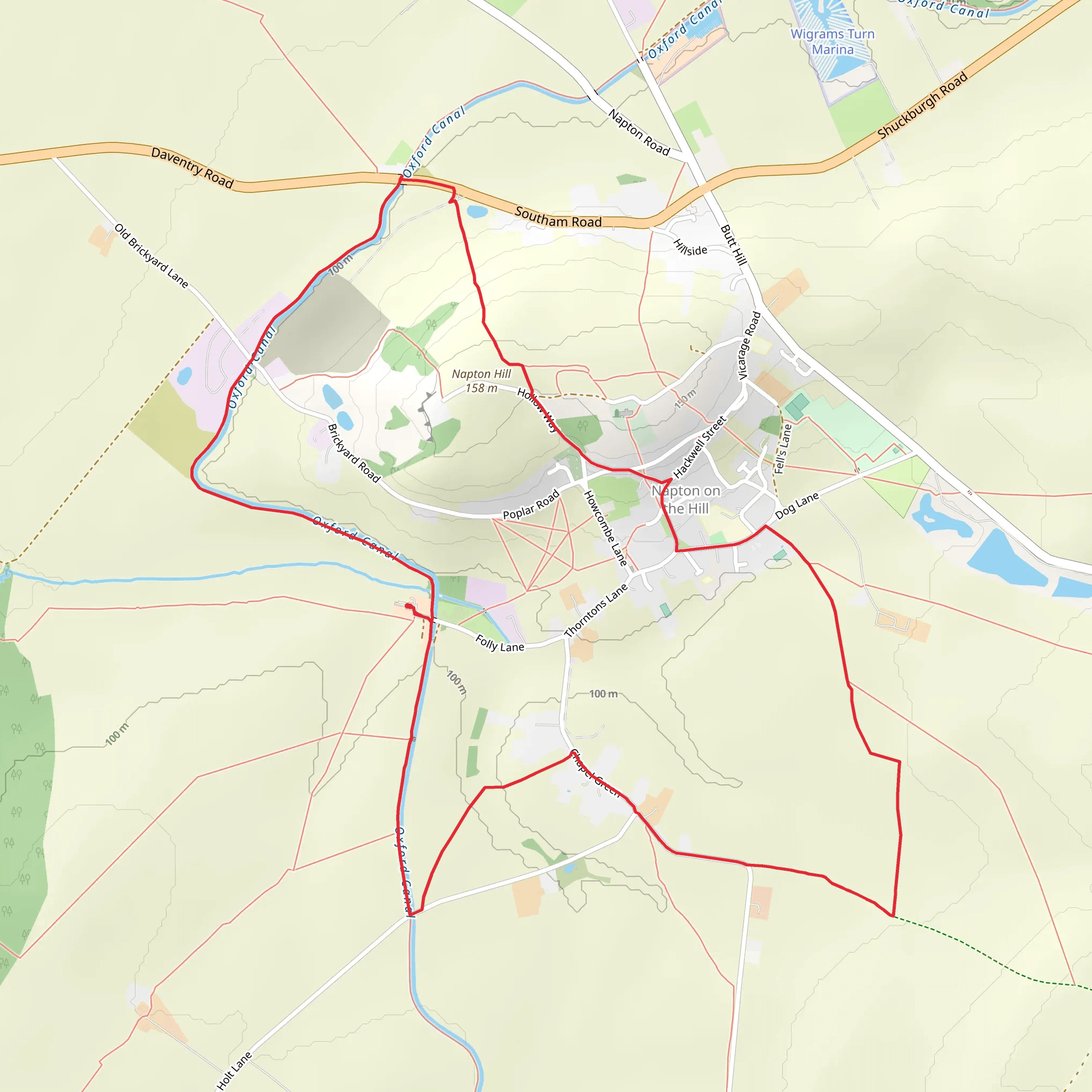 Napton on the Hill Loop mobile static map