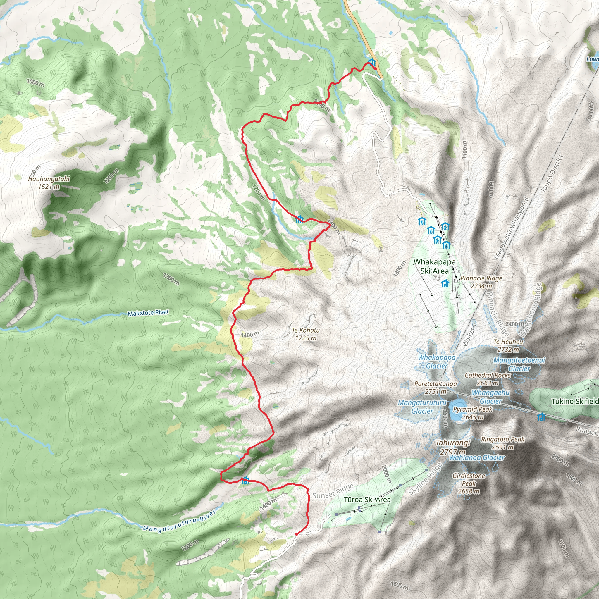 Whakapapaiti Valley Trail mobile static map