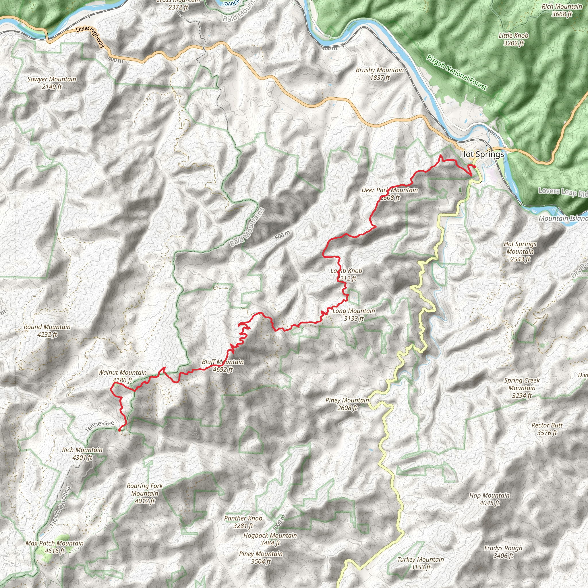 Appalachian Trail via Lemon Gap mobile static map