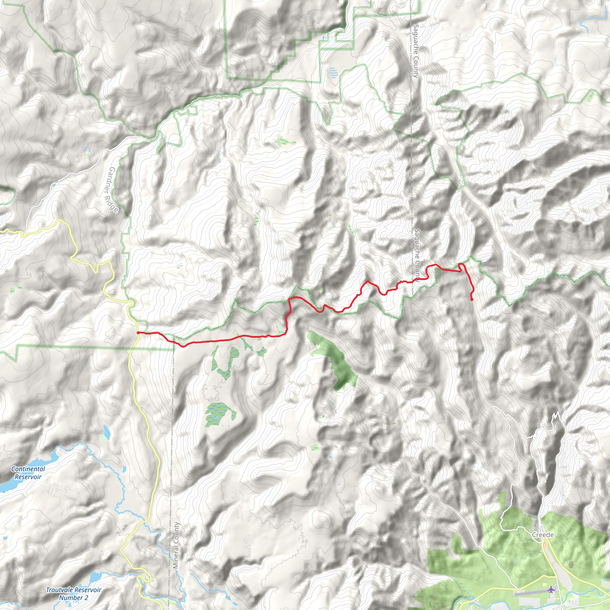 San Luis Pass to Spring Creek Pass via Continental Divide Trail mobile static map