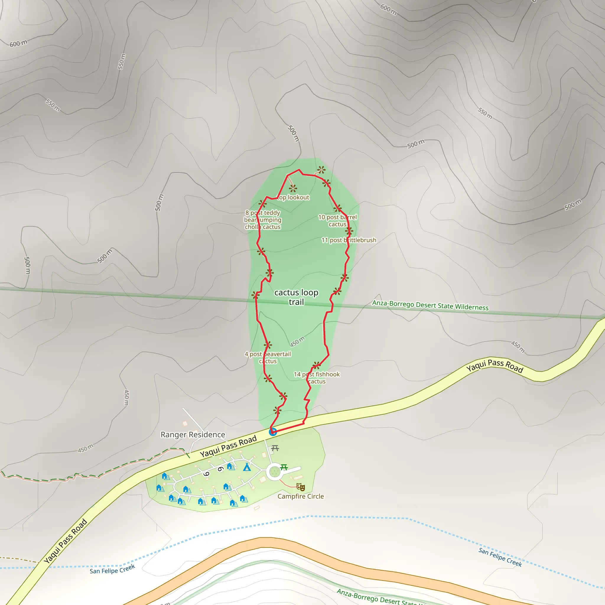 Cactus Loop Trail mobile static map