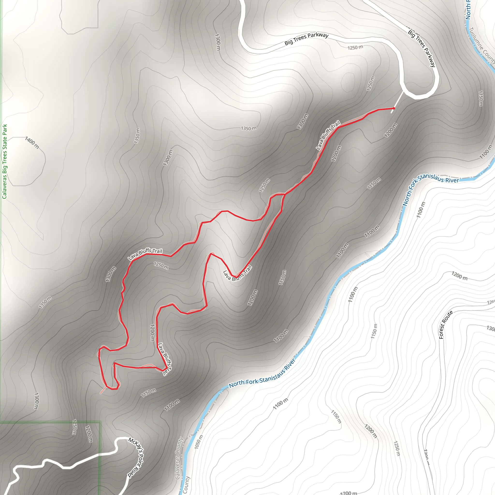 Lava Bluffs Loop Trail mobile static map