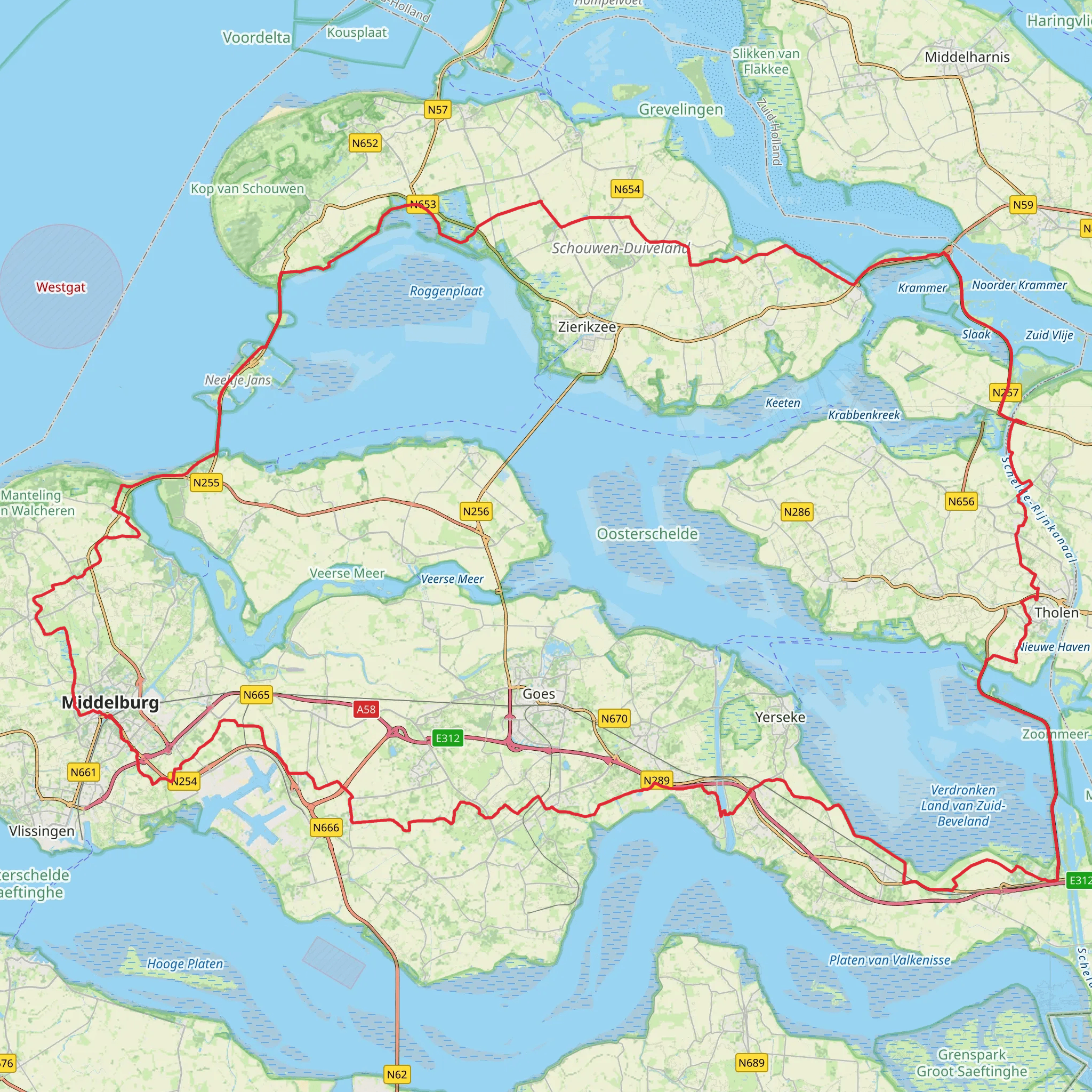 Oosterscheldepad and Zandvoortseweg Loop mobile static map