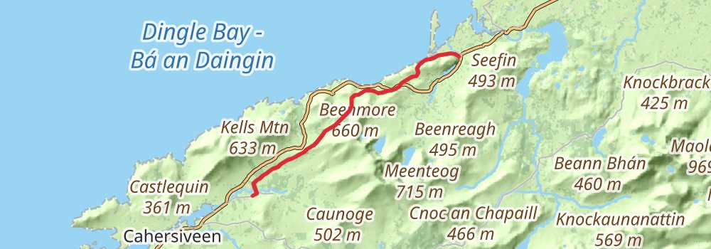 Kerry Way 9-Day Challenging Tour (Hillwalk Tours) stage 3 Map