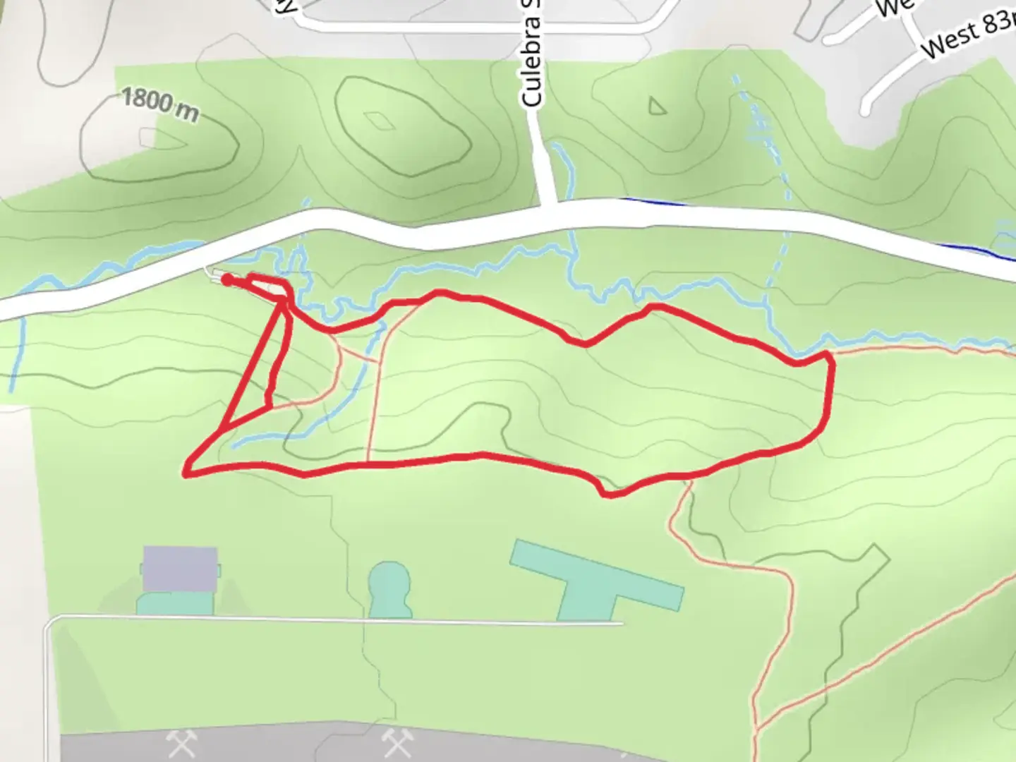 An image depicting the trail Arvada Associated Modelers East Field Loop and its surrounding area.