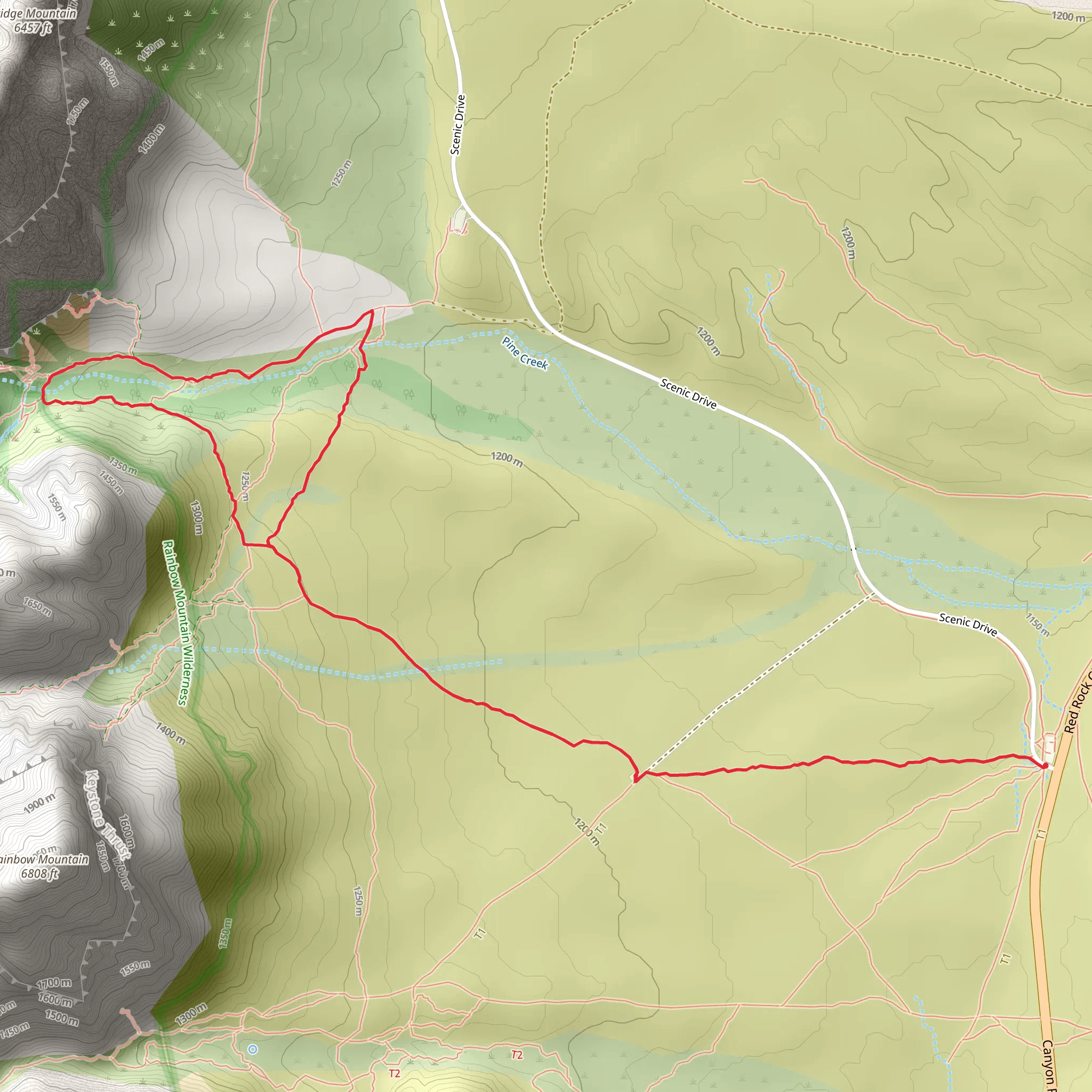 Pine Creek Loop via Arnight mobile static map