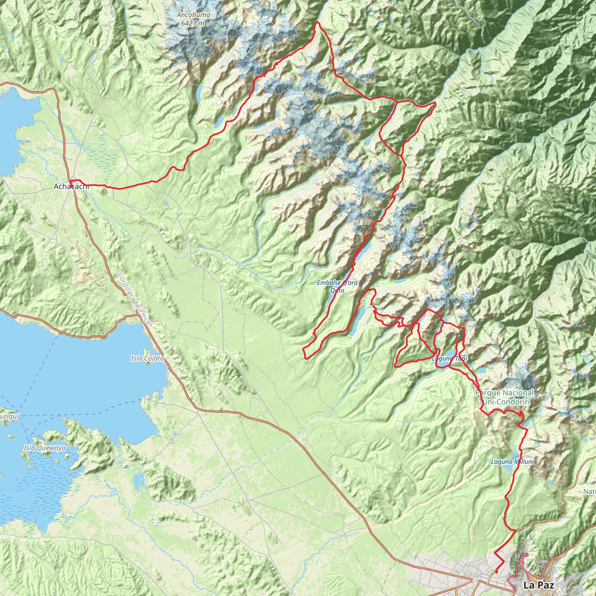 Cordillera Real Traverse mobile static map