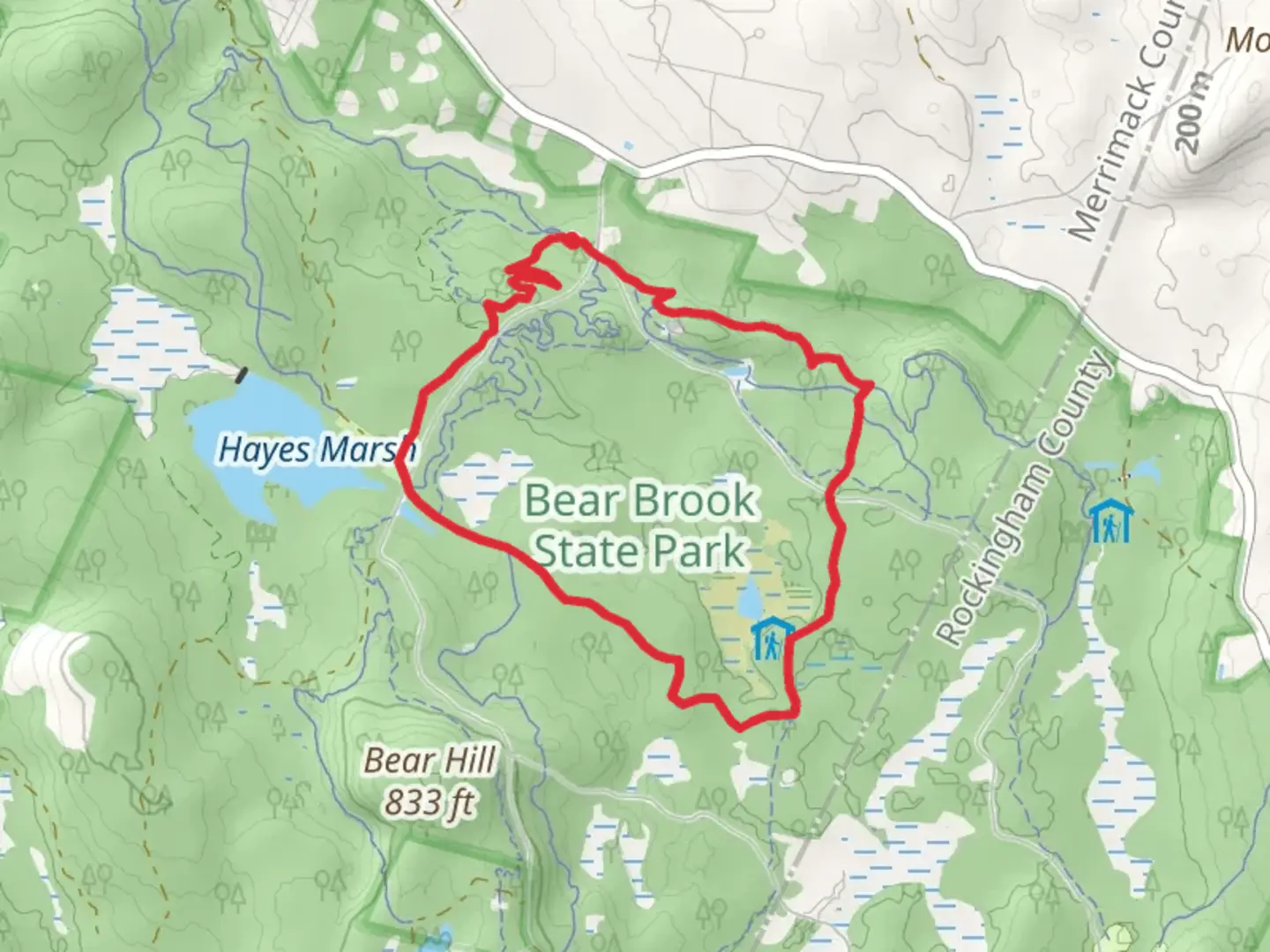 An image depicting the trail Broken Boulder Trail and Big Bear Loop Trail and its surrounding area.