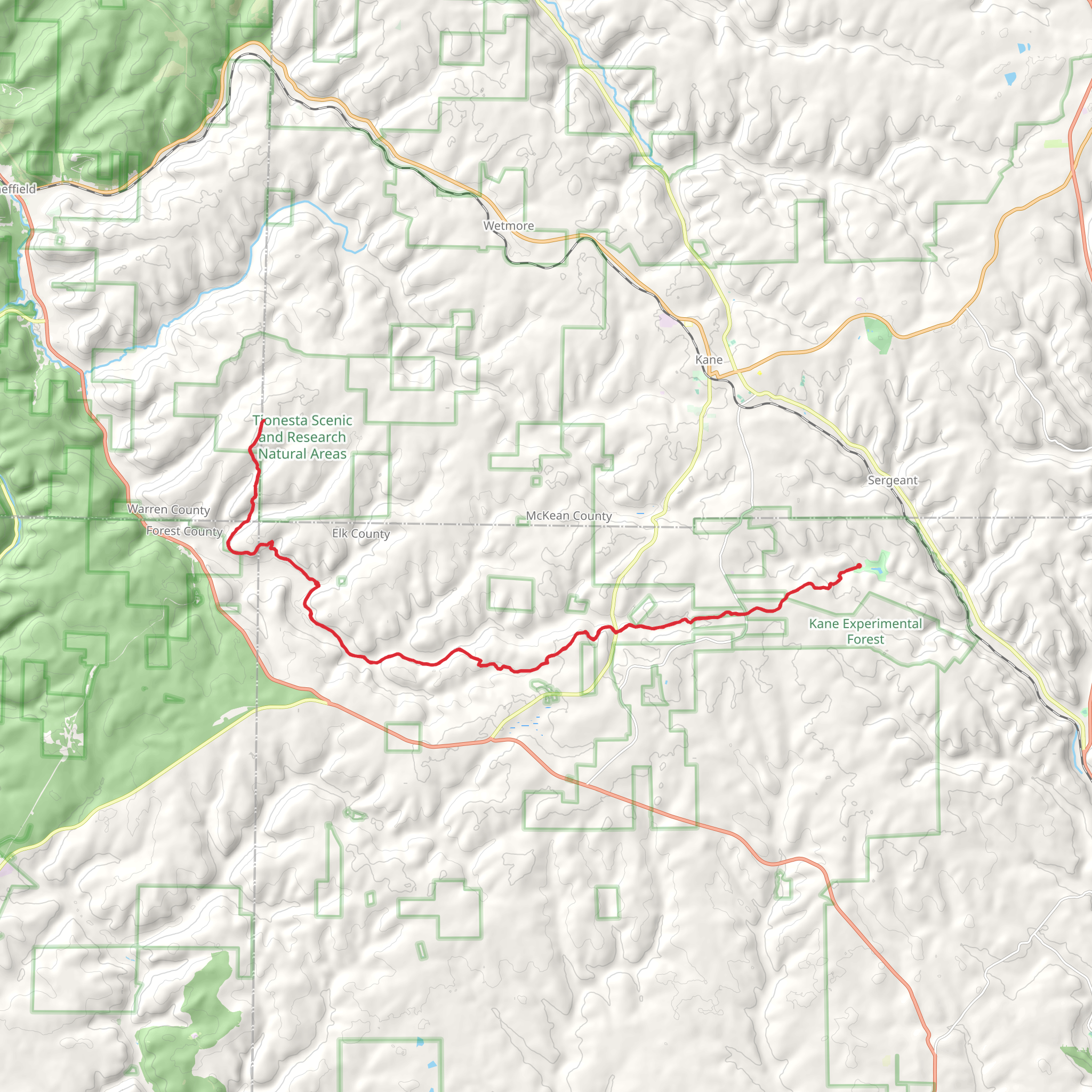 Twin Lakes Trail mobile static map