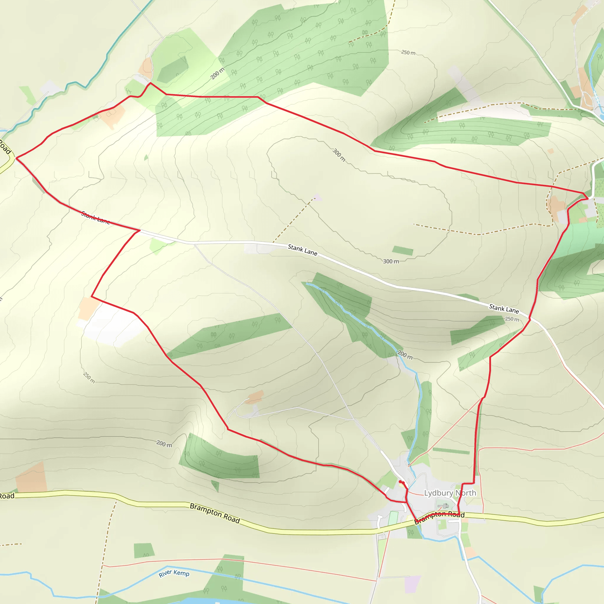 Lydbury North Loop mobile static map