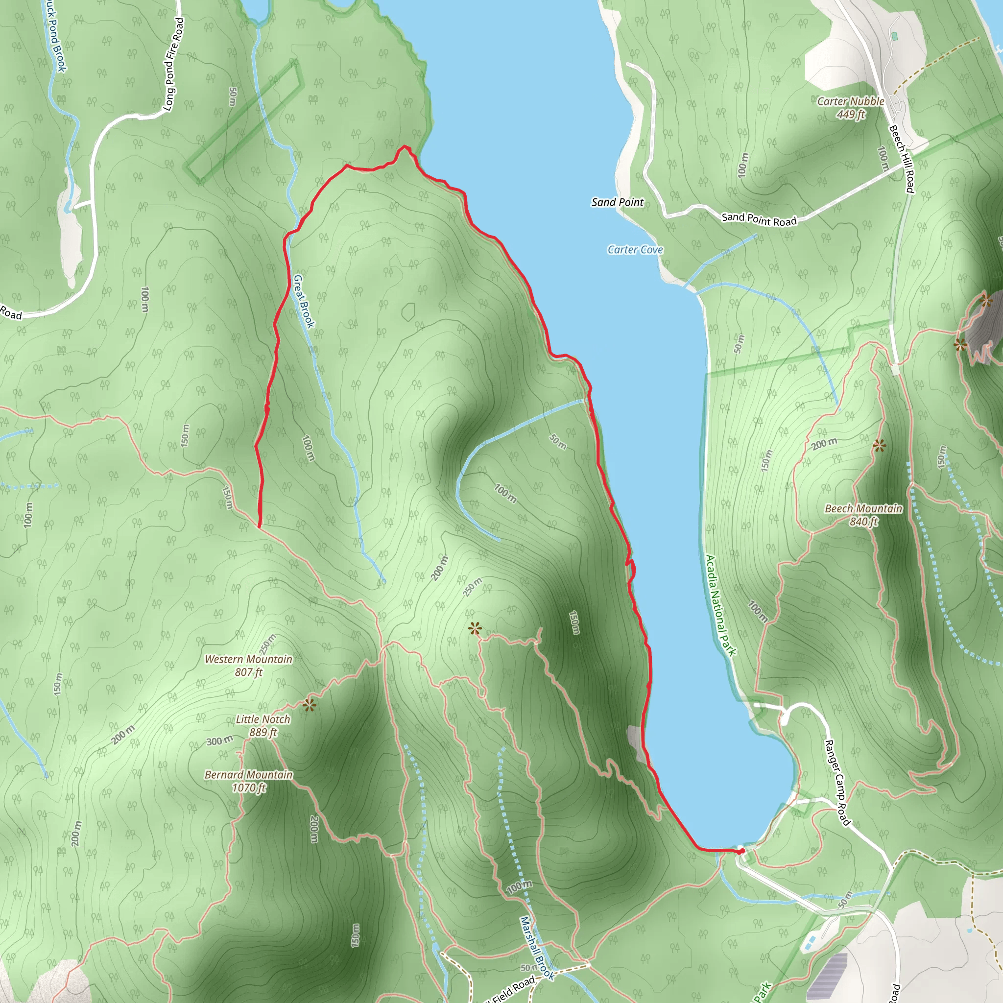 Long Pond Trail mobile static map