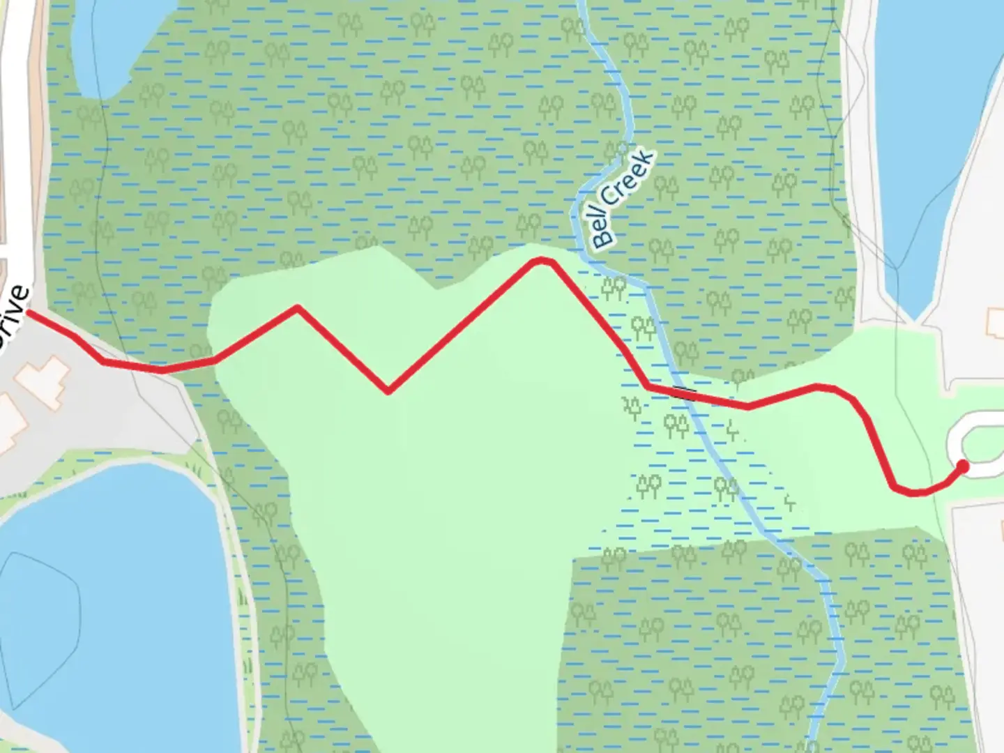 An image depicting the trail Deepbrook Drive West Trail and its surrounding area.