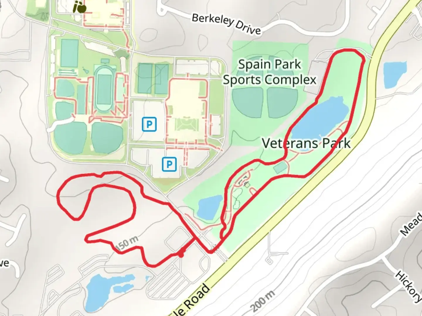 An image depicting the trail Veterans Park Loop Trail and its surrounding area.