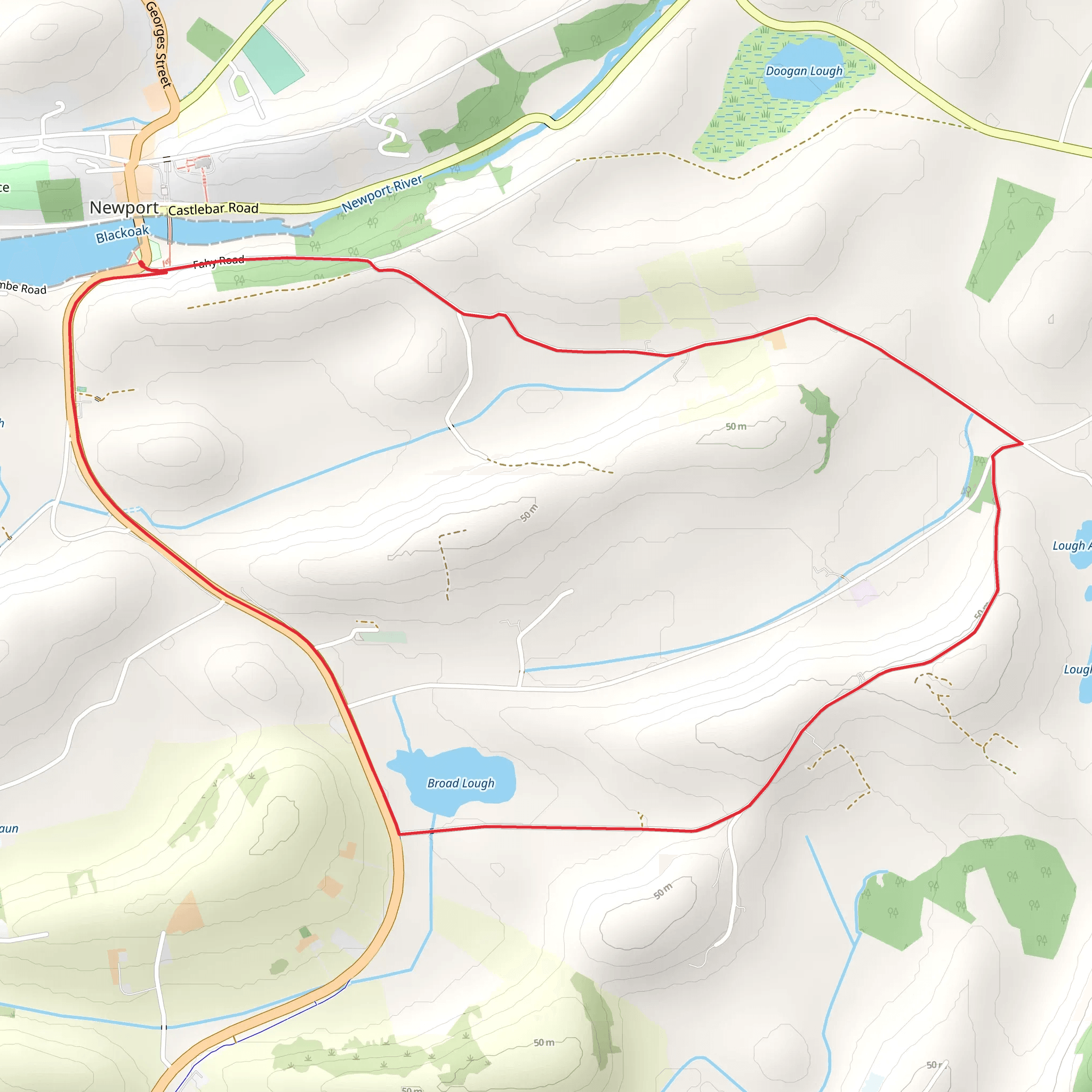 Burrishoole Loop - Newport Lecarrow Loop mobile static map