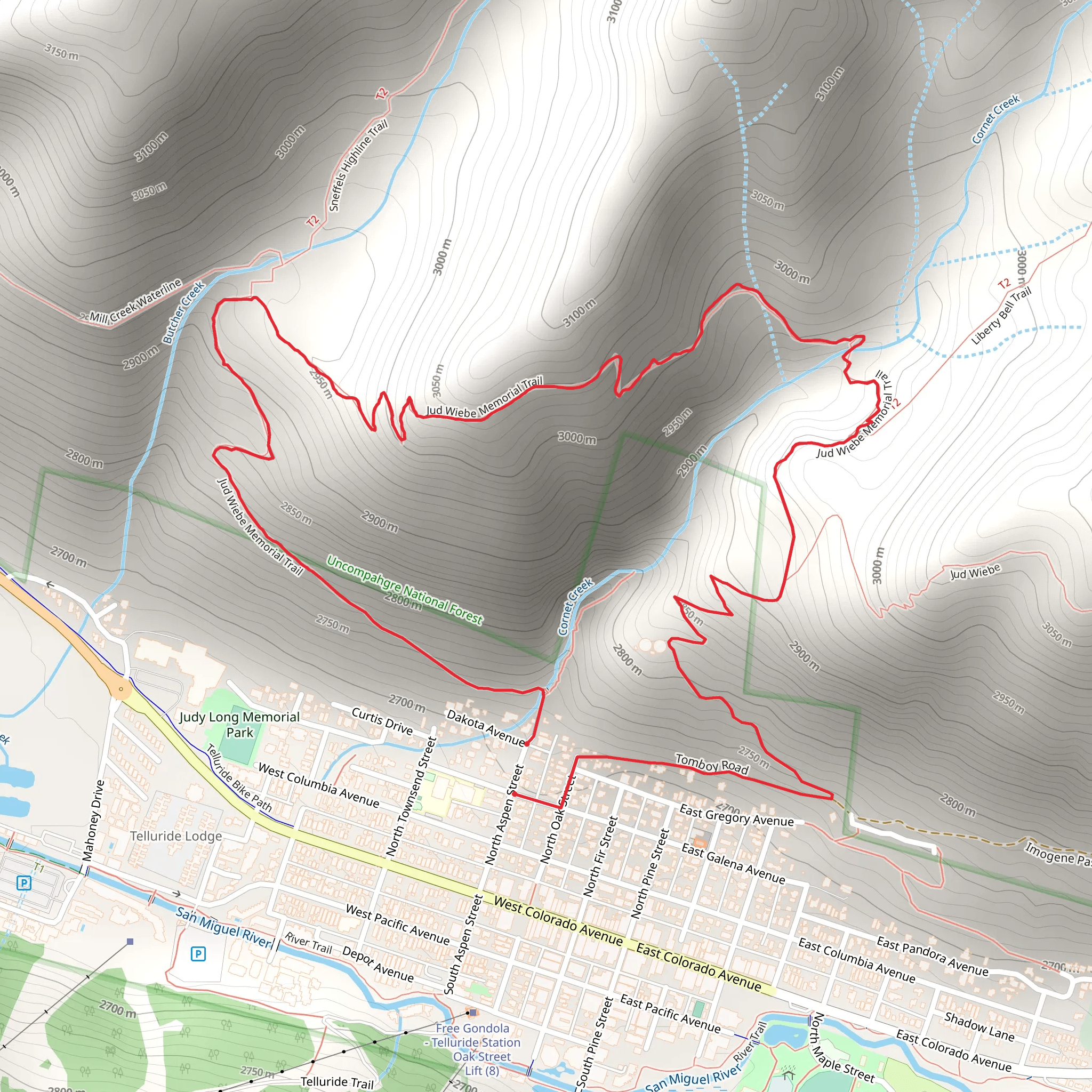 Jud Wiebe Trail mobile static map