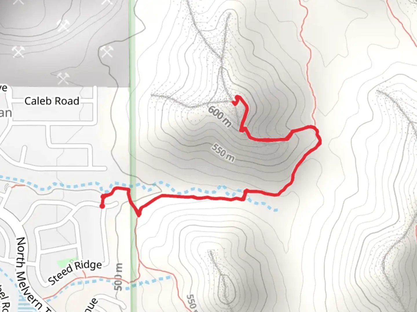 An image depicting the trail Western Vista Trail Out and Back and its surrounding area.