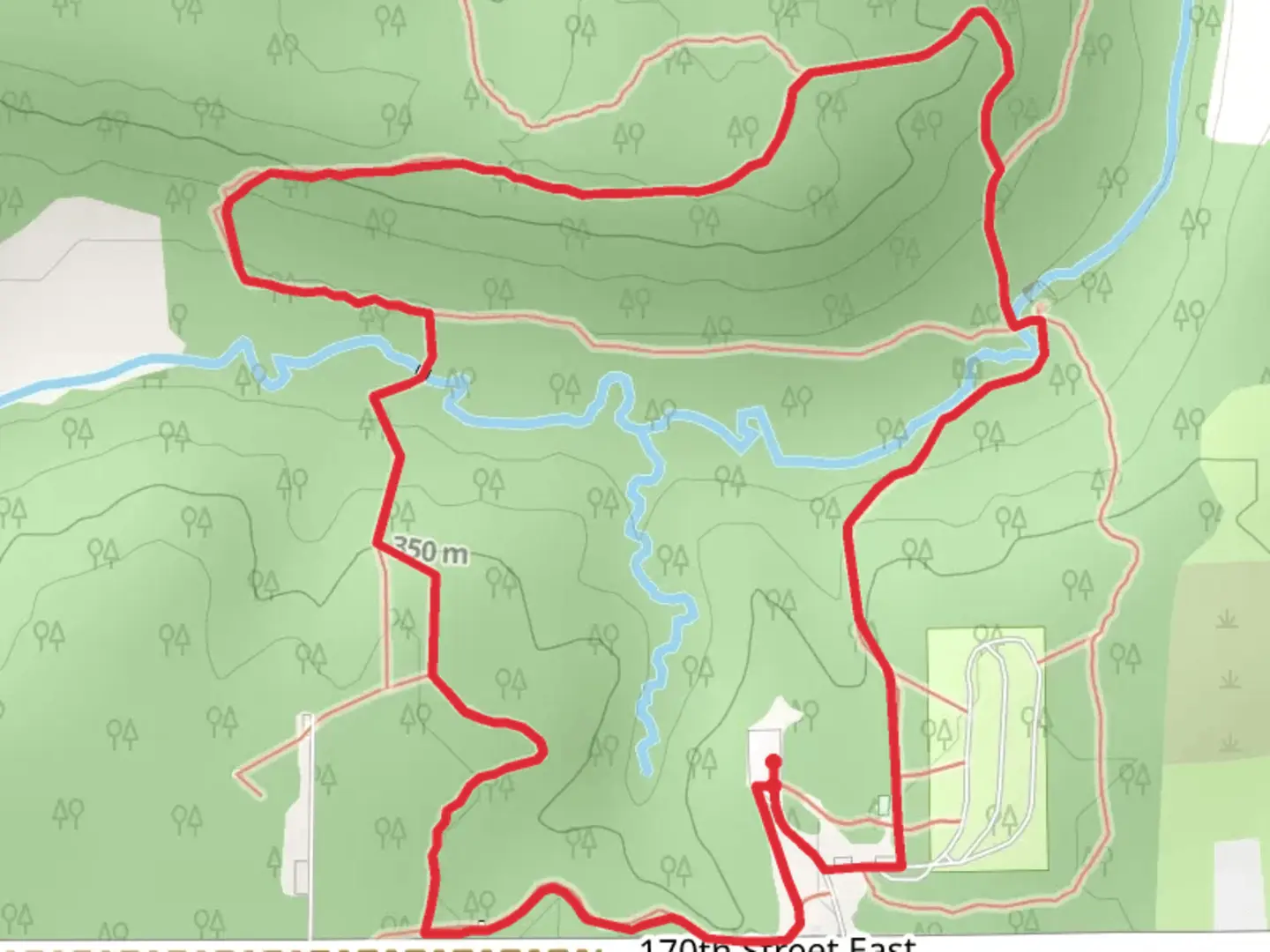 An image depicting the trail Hidden Falls, Beaver and White Oak Loop Trail and its surrounding area.