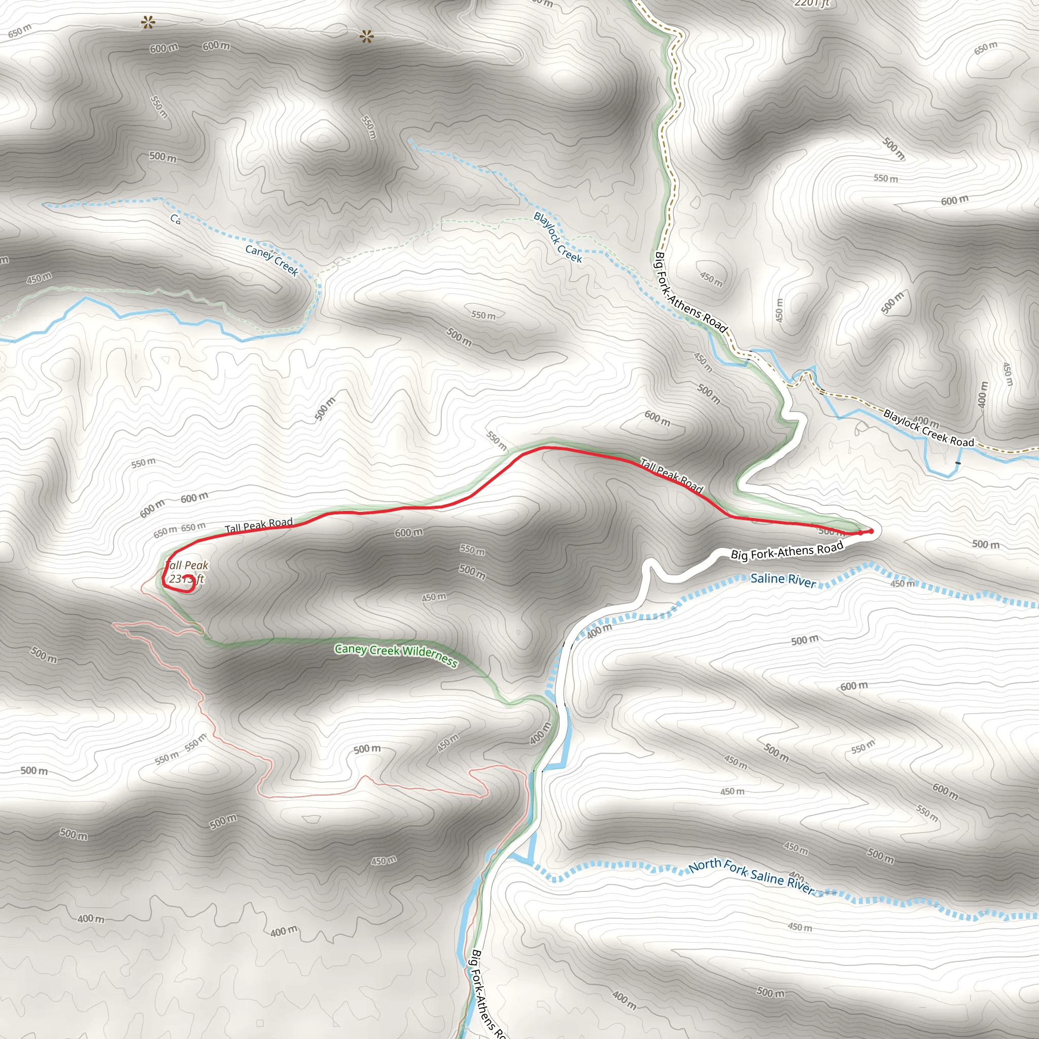 Tall Peak from Big Fork-Athens Road mobile static map