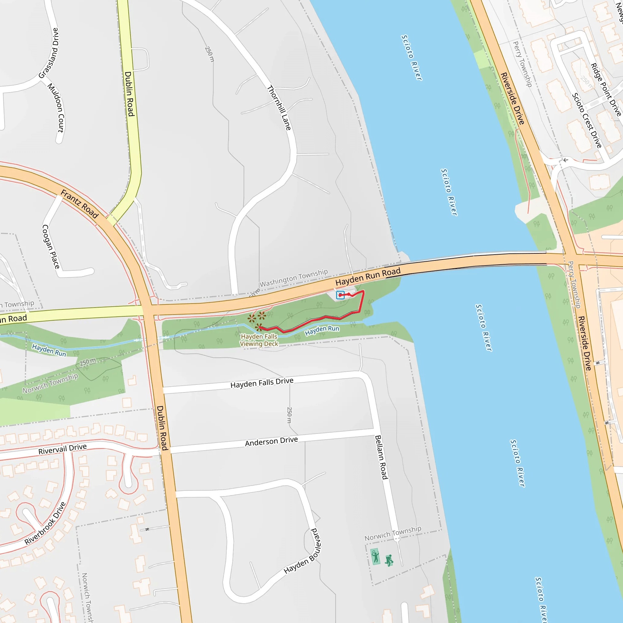 Hayden Run mobile static map