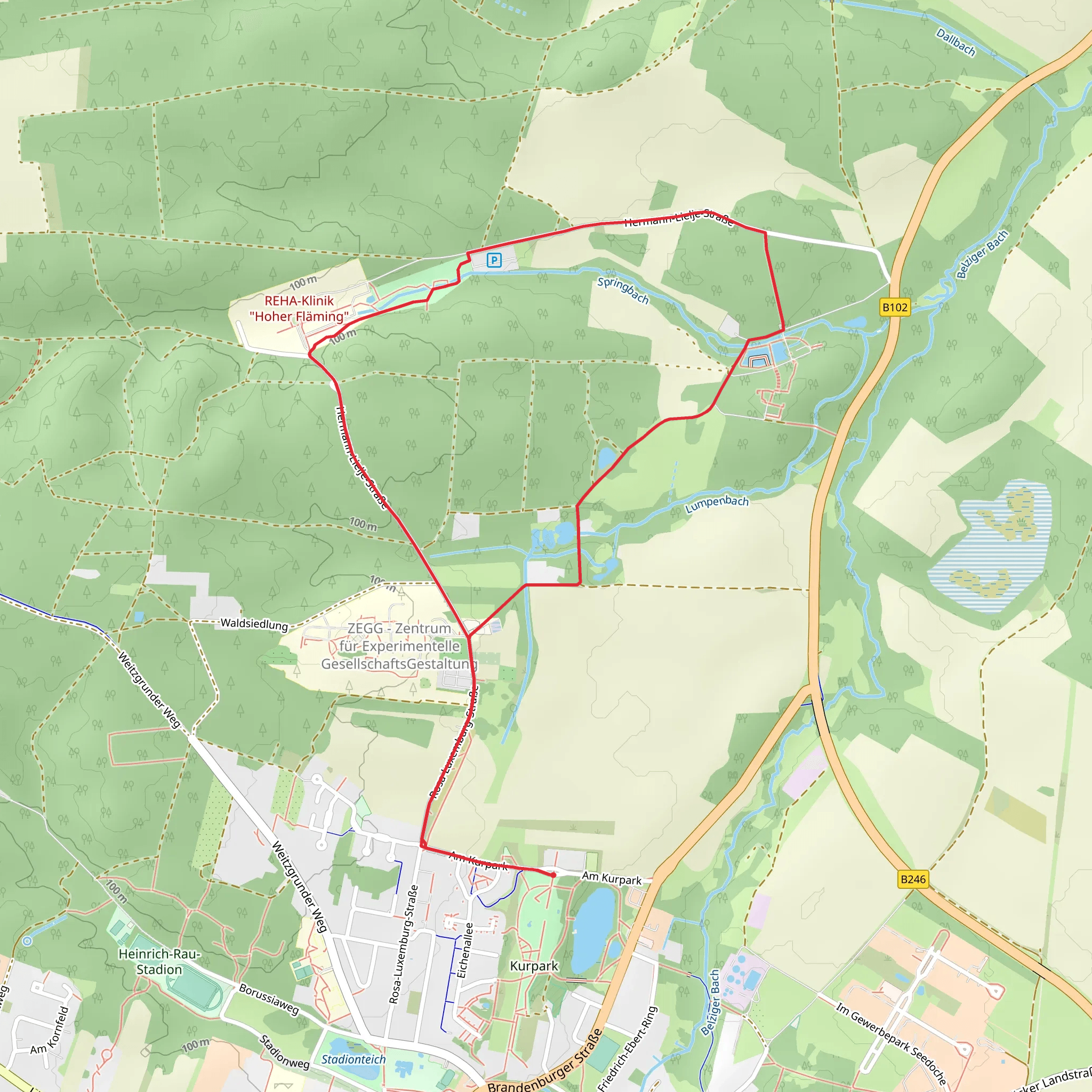 Terrainkurweg mobile static map