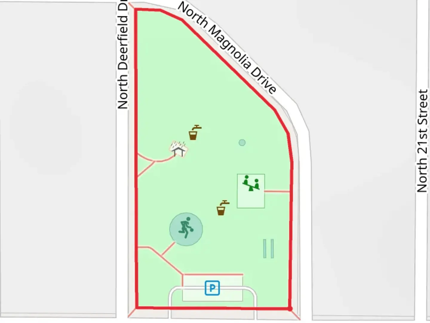 An image depicting the trail Shadduck Lane Loop and its surrounding area.