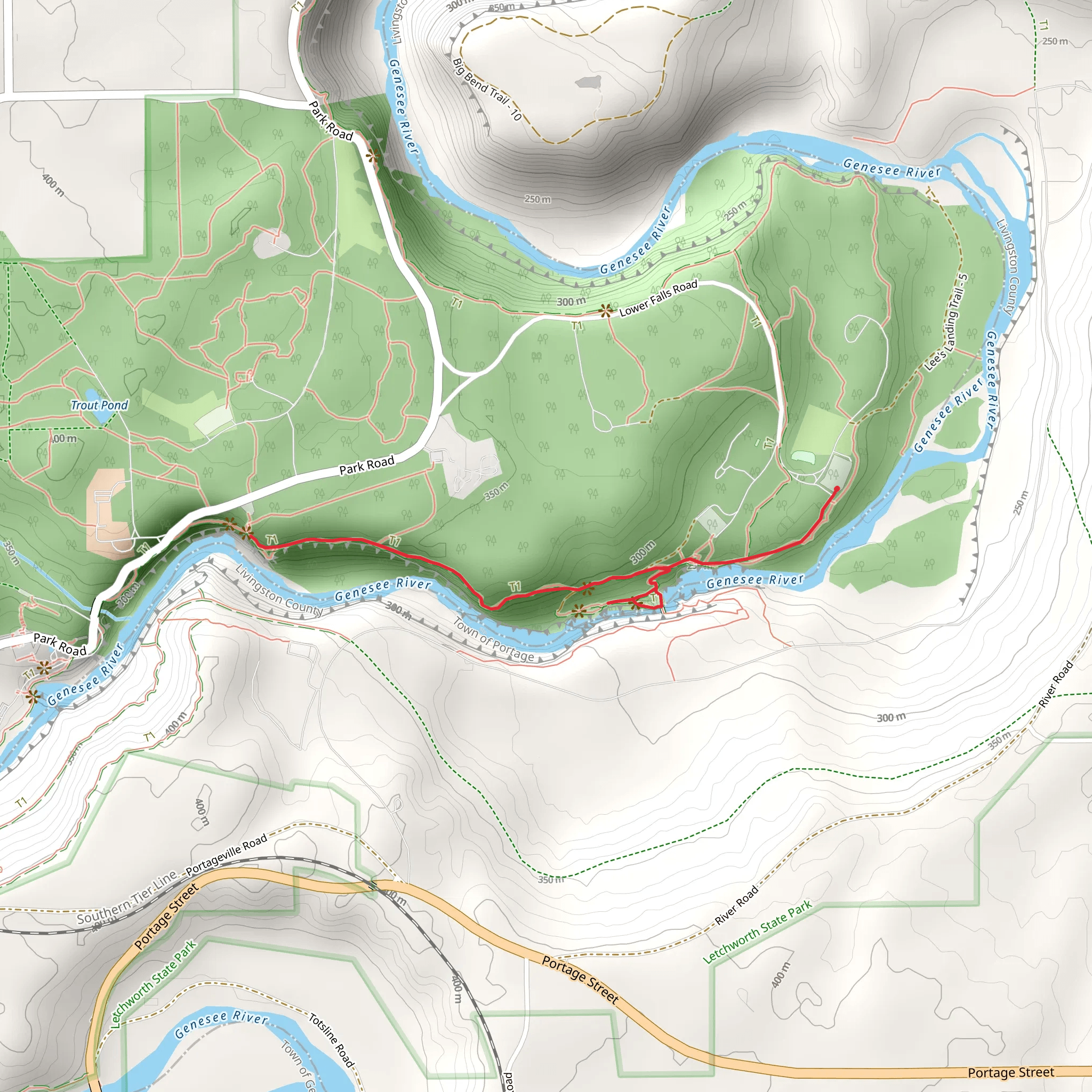 Lower Falls and Gorge Trail mobile static map