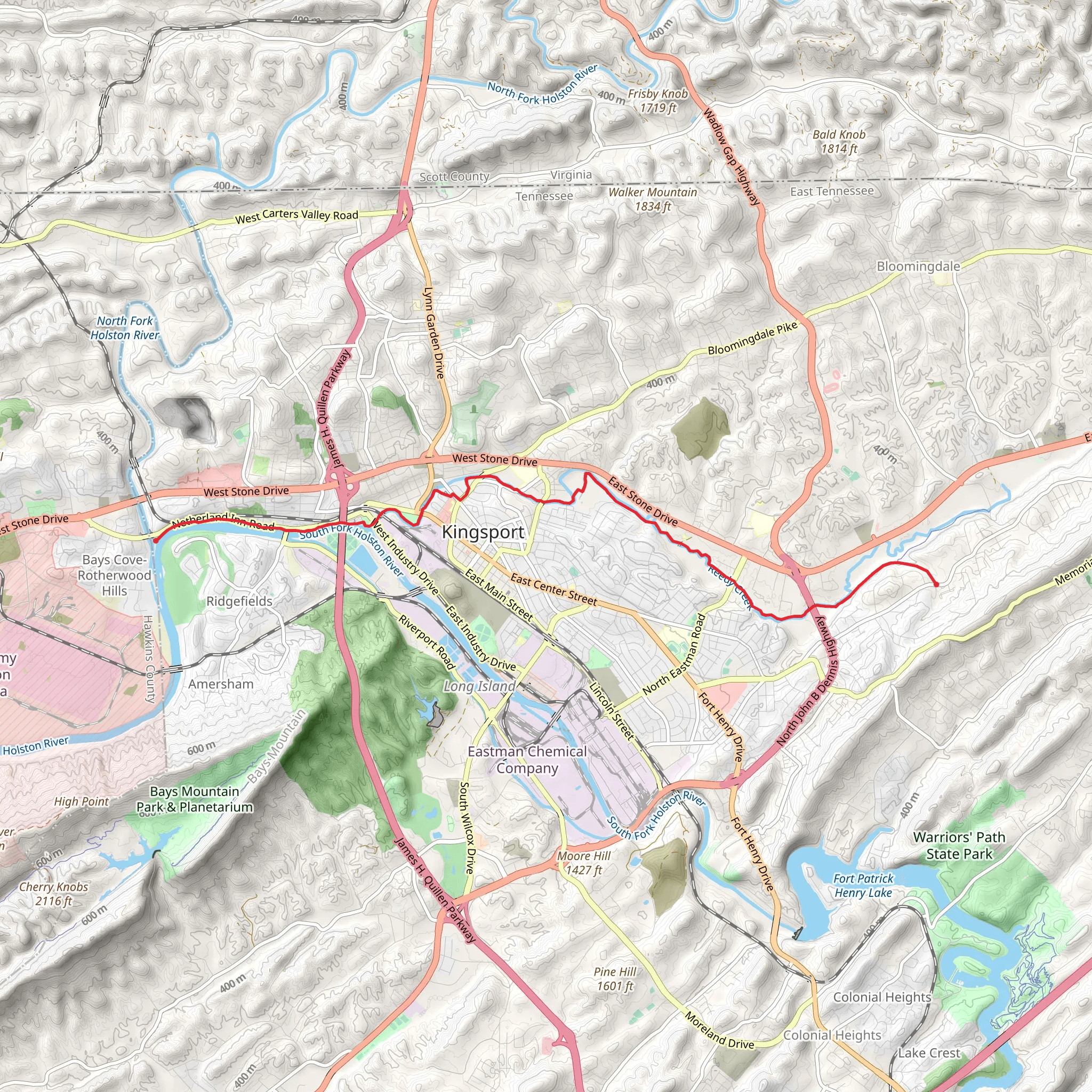 Kingsport Greenbelt mobile static map