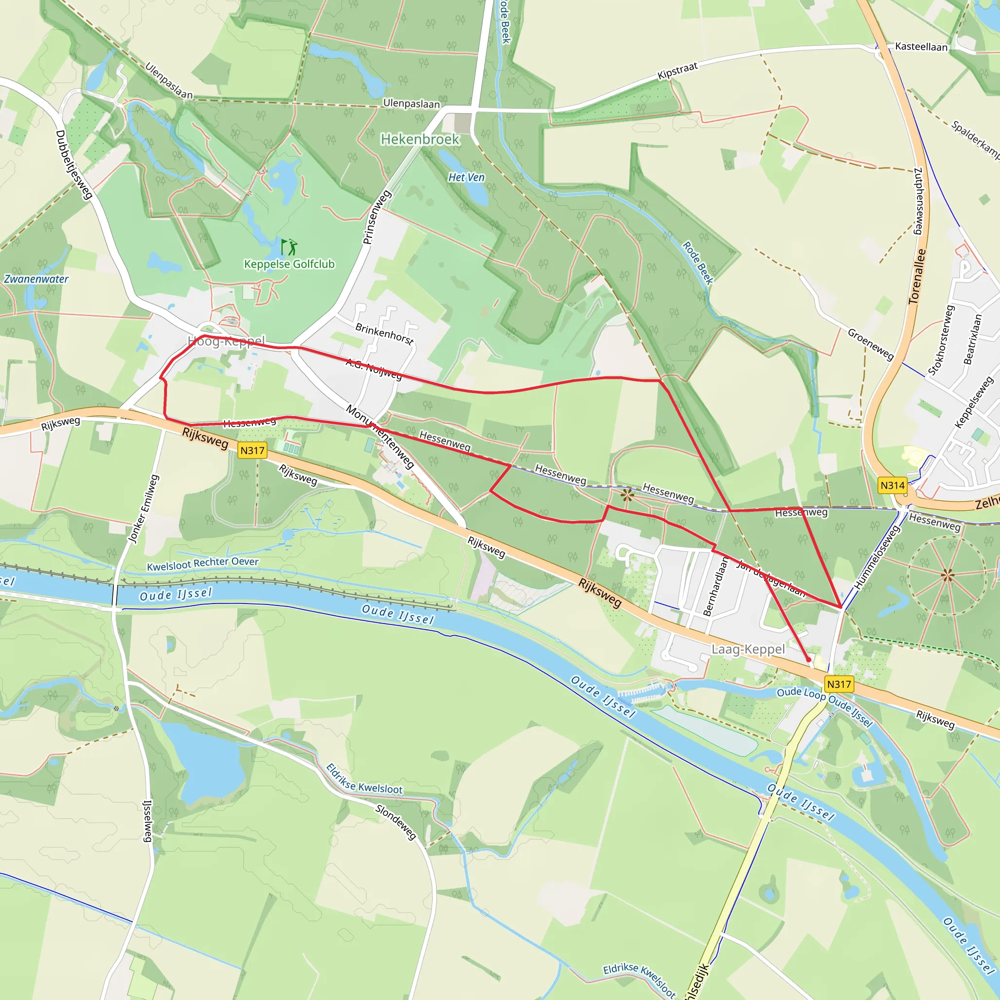 Hessen Weg and Reuzeveld Loop mobile static map