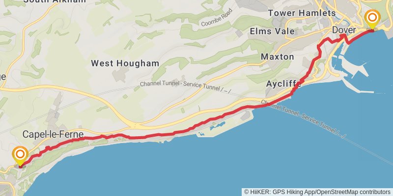 Plymouth to Dover Walk stage 39 Map