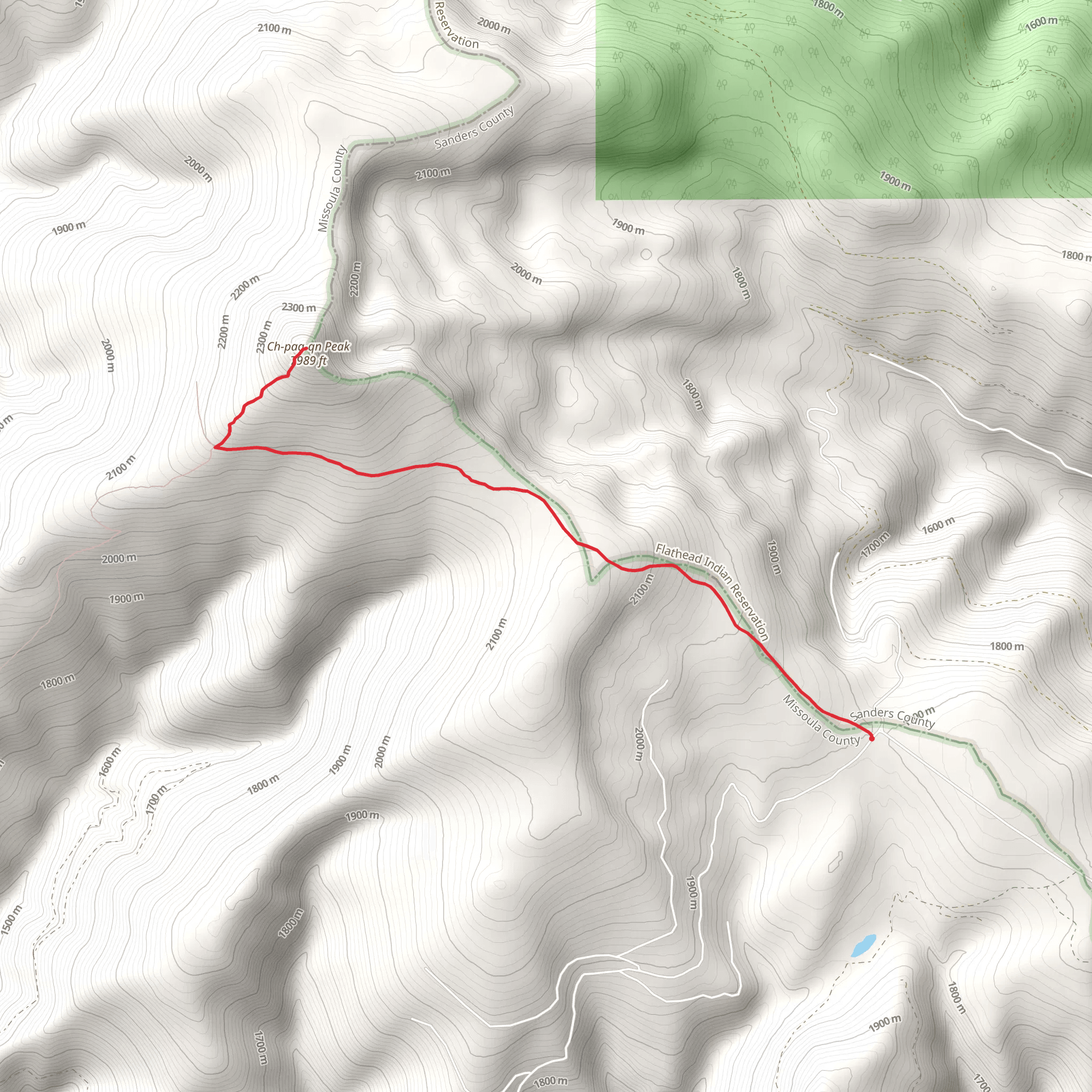 Ch-paa-qn Peak via Edith Peak Road mobile static map
