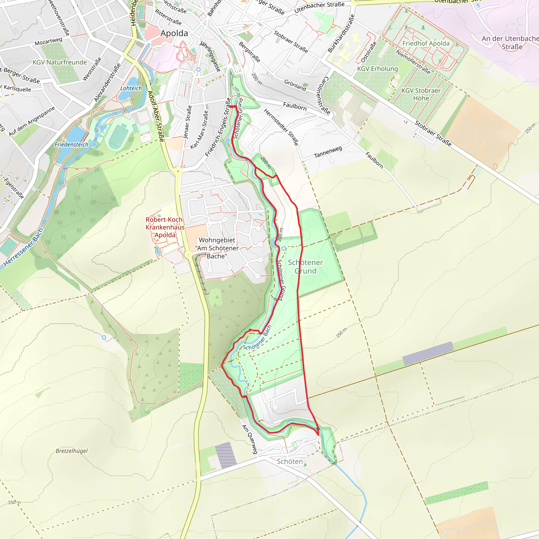 Schoetener Bach via Lutherweg Thueringen Suedschlaufe mobile static map