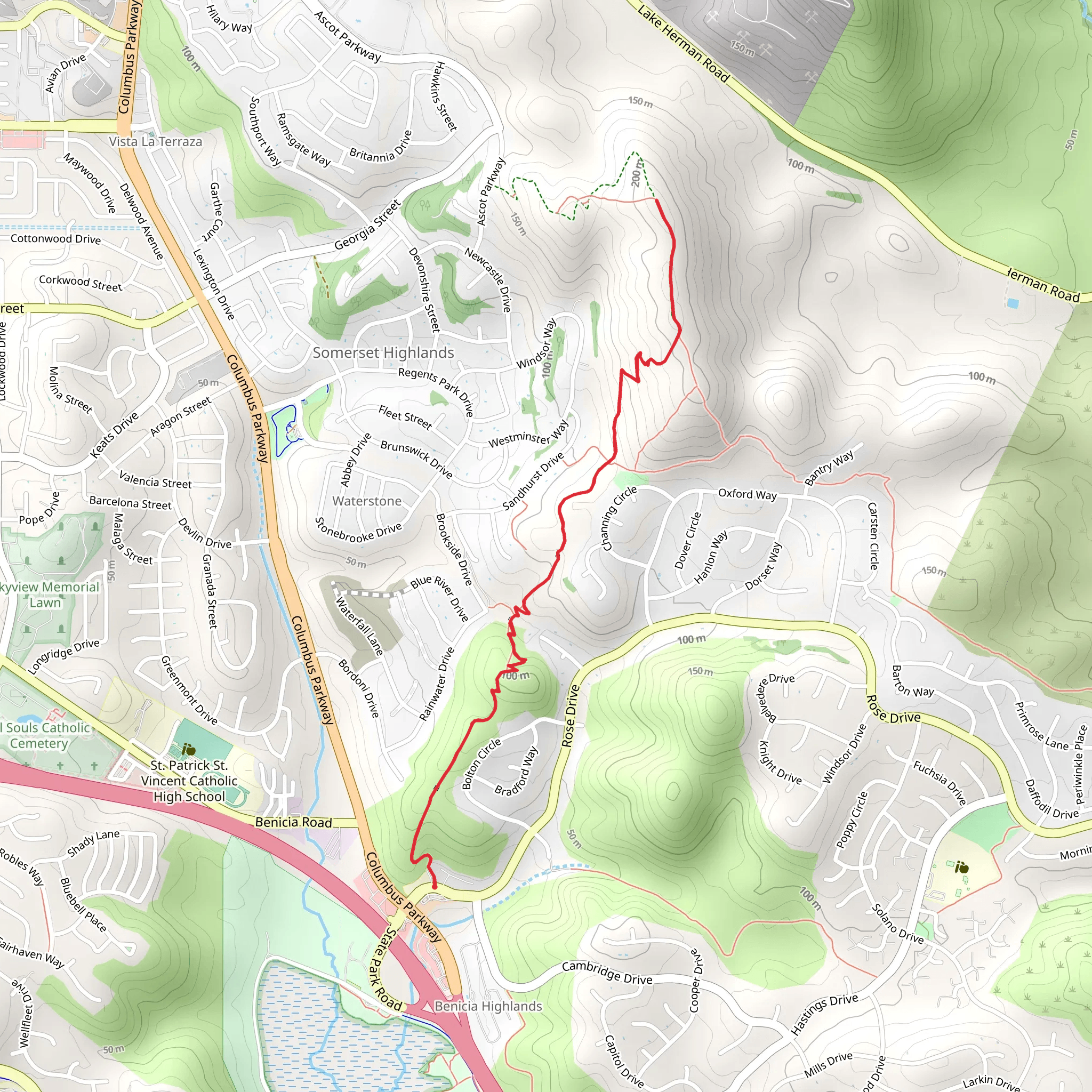 Vallejo - Benicia Buffer Trail mobile static map
