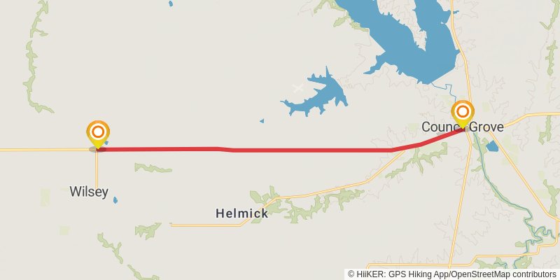 American Discovery Trail - Kansas stage 13 Map