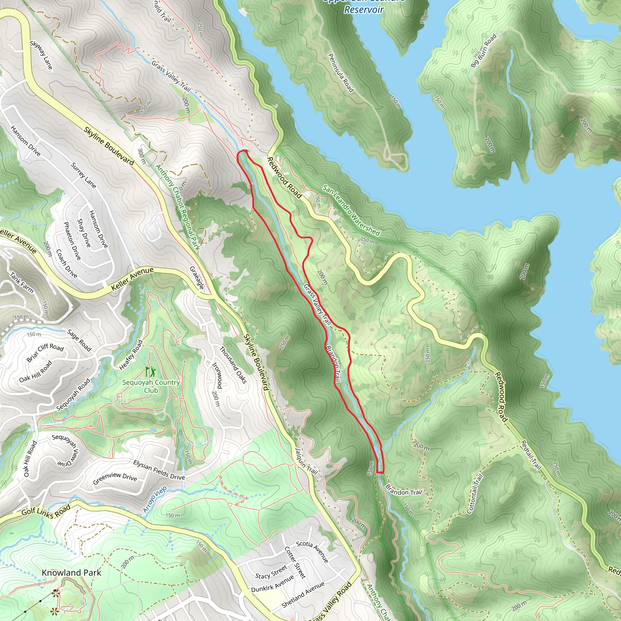 Grass Valley and Brandon Loop Trail mobile static map