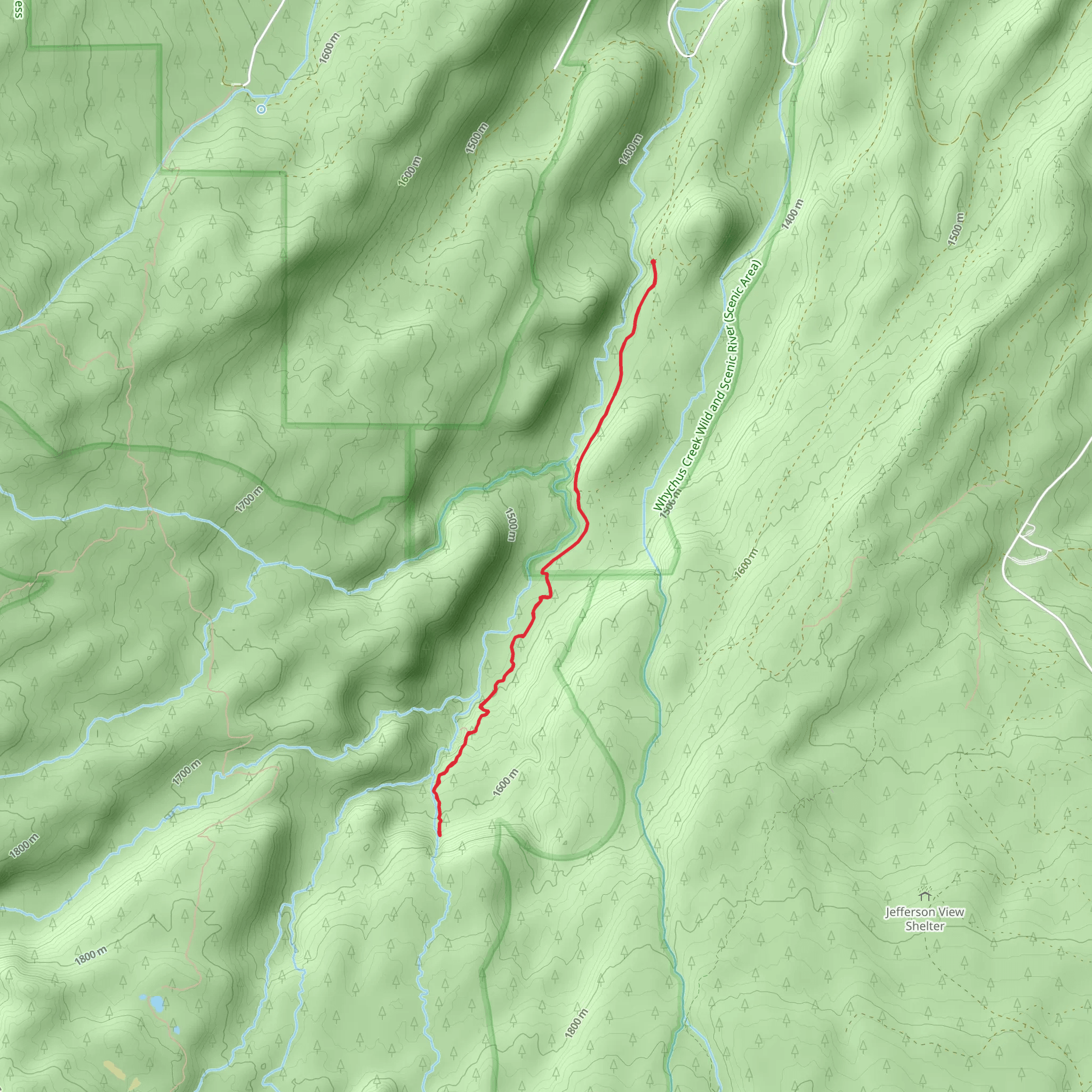 Upper Chush Falls via Whychus Creek Falls Trail mobile static map