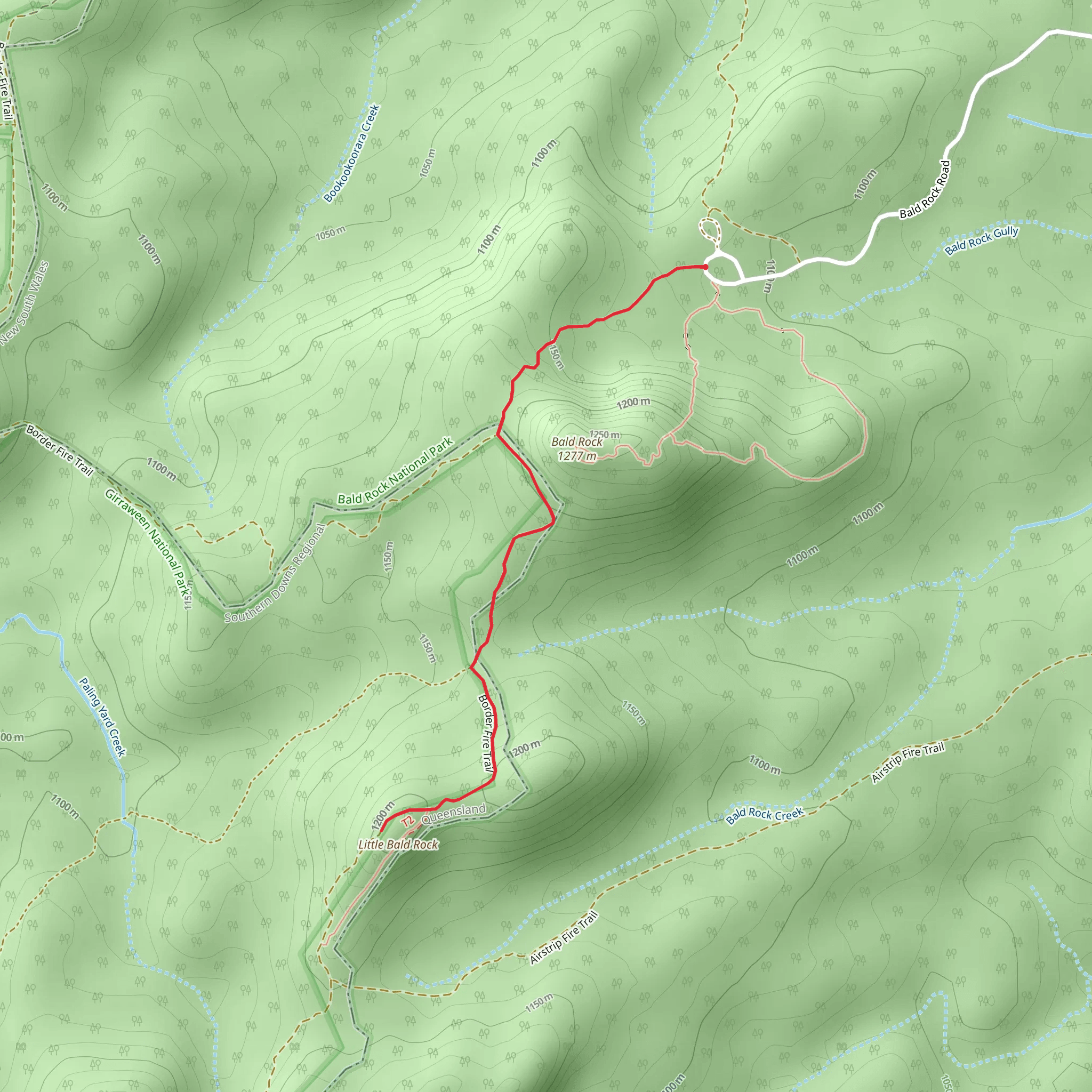Little Bald Rock Track mobile static map