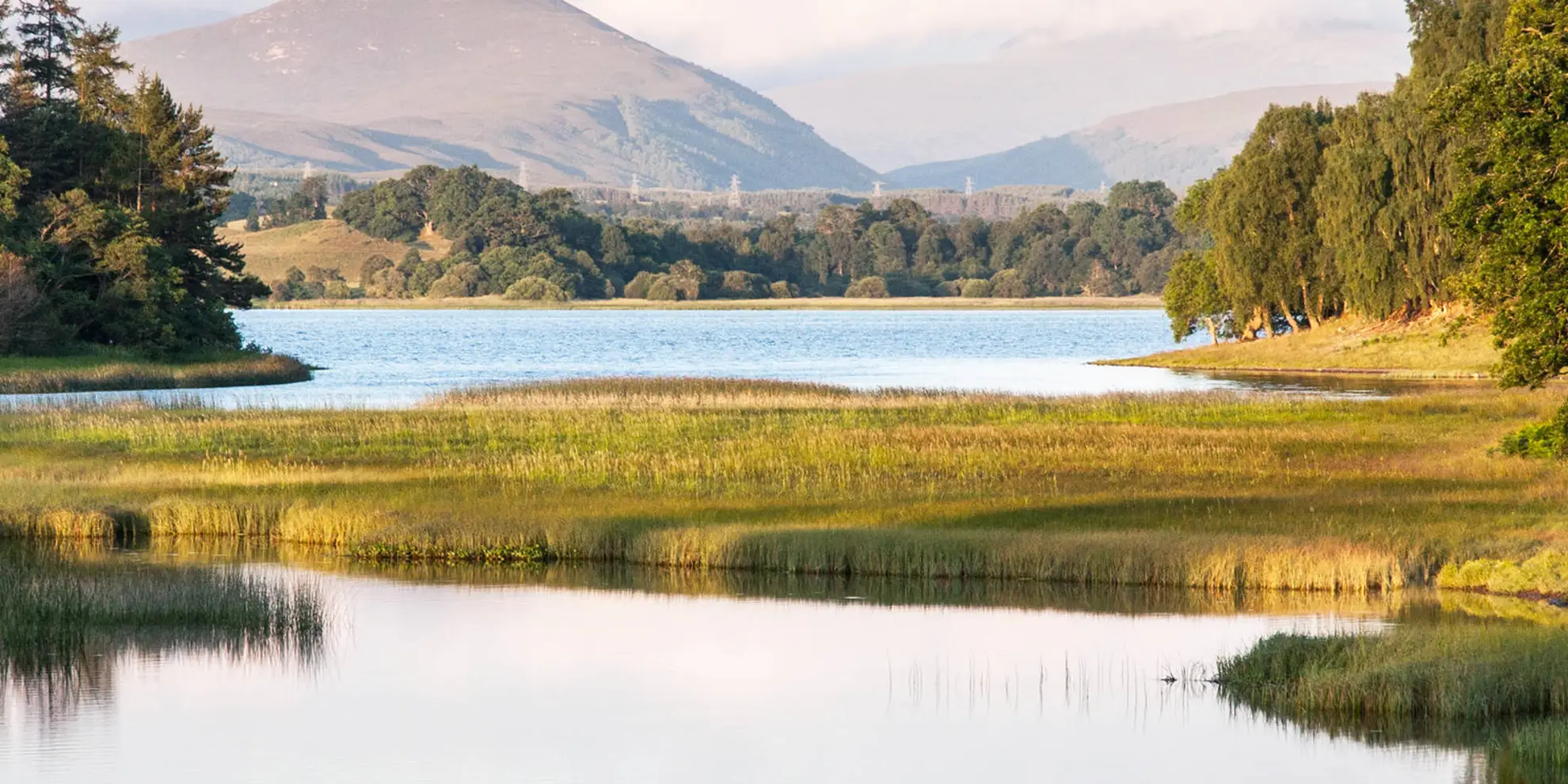 An image depicting the trail Feshiebridge - Uath Lochans and Loch Insh and its surrounding area.