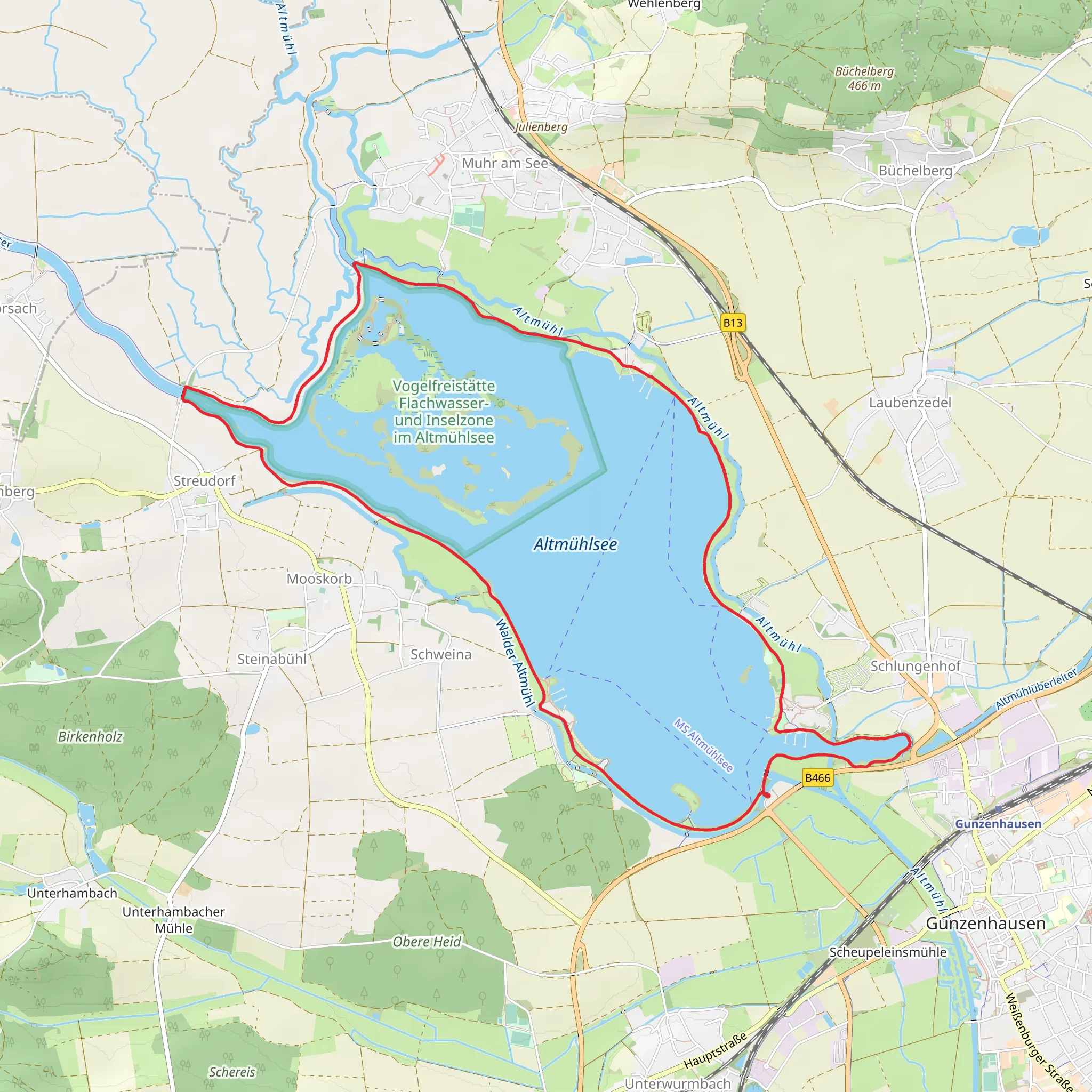 Altmühlsee Loop mobile static map