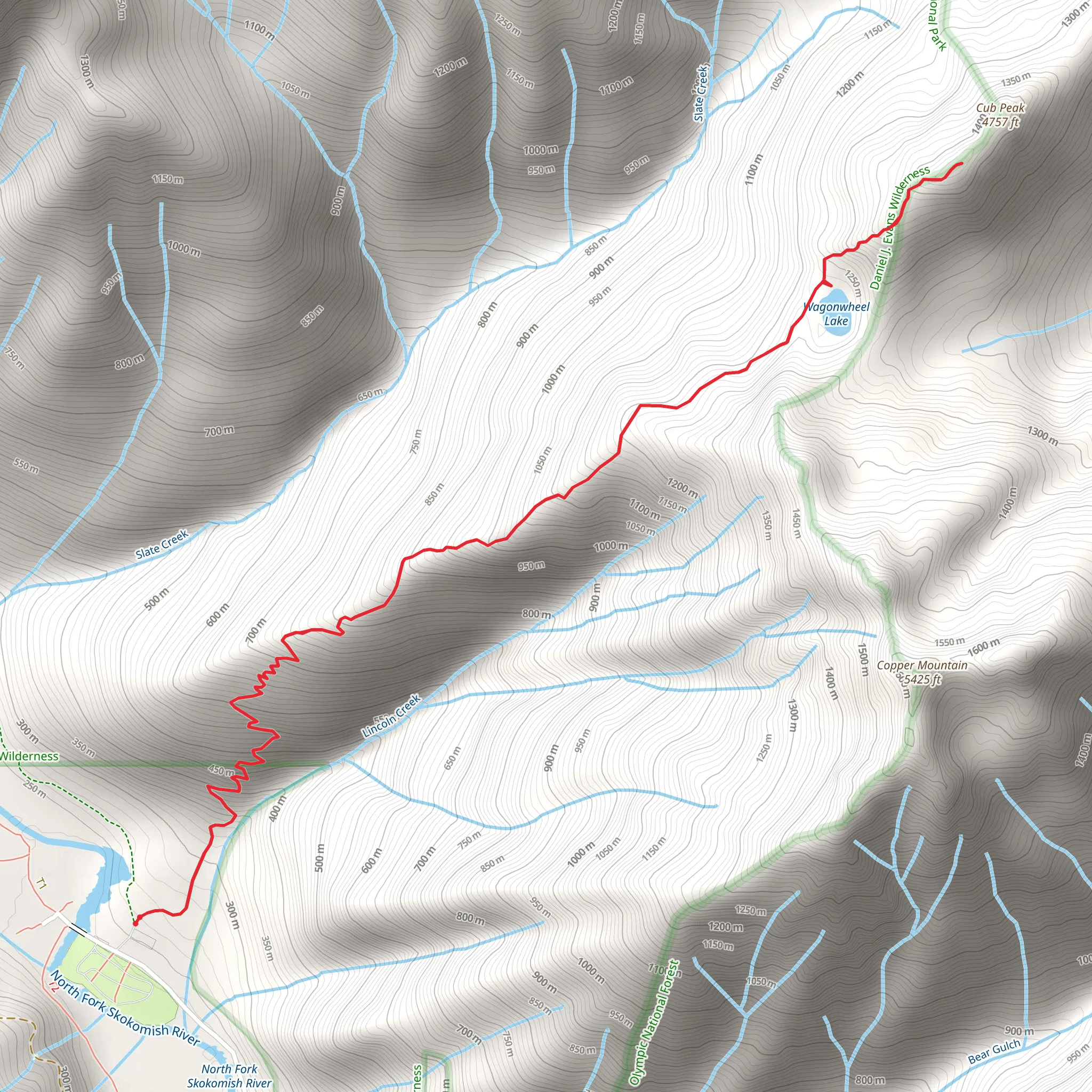 Wagonwheel Lake Trail mobile static map