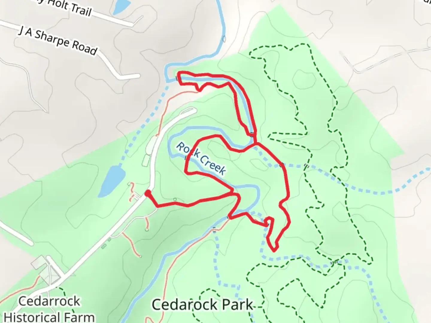 An image depicting the trail Rock Creek Loop Trail and its surrounding area.